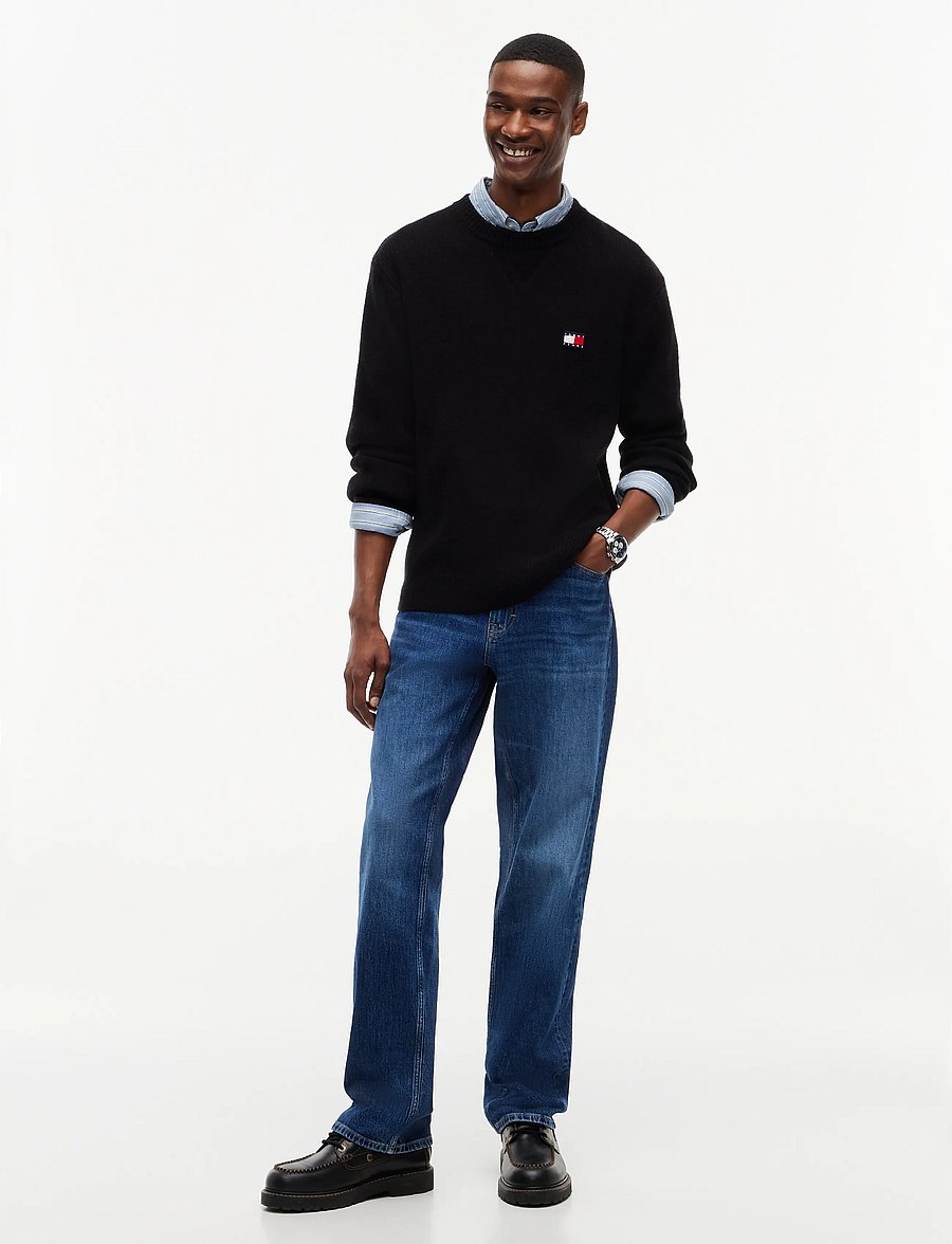 Tommy Jeans - TJM REG WOOL MIX SWEATER - Ümara kaelusega - black - 4