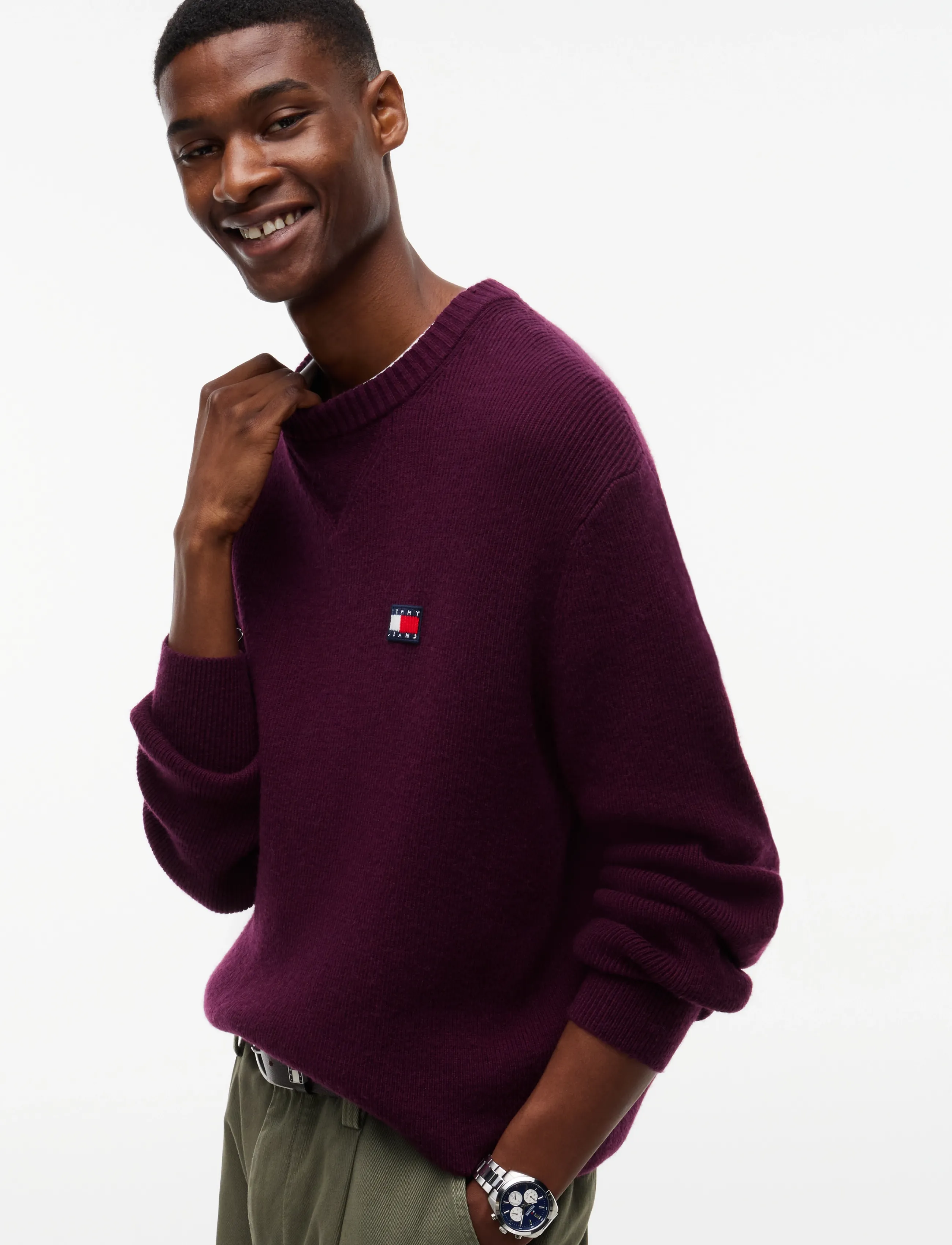 TOMMY JEANS Tjm Reg Wool Mix Sweater stickade tröjor herr – bild 3