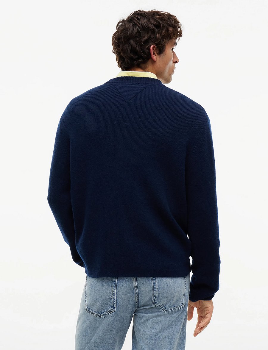 Tommy Jeans - TJM REG WOOL MIX SWEATER - Ümara kaelusega - dark blue - 2