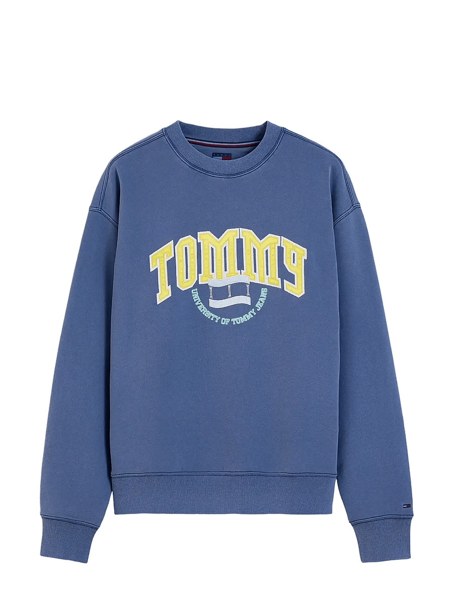 Tommy Jeans - TJM RLX VARSITY CREST CNCK - dressipluusid - dark blue - 1