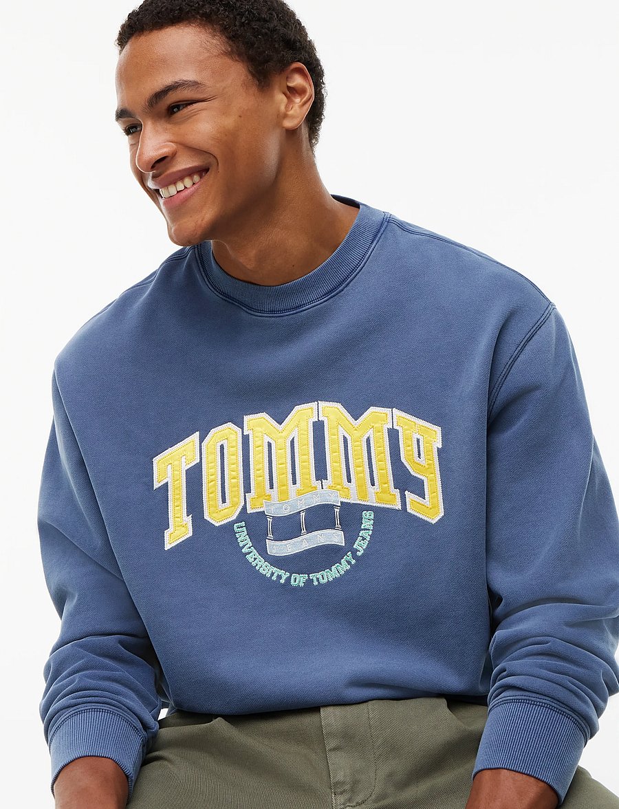 Tommy Jeans - TJM RLX VARSITY CREST CNCK - dressipluusid - dark blue - 3