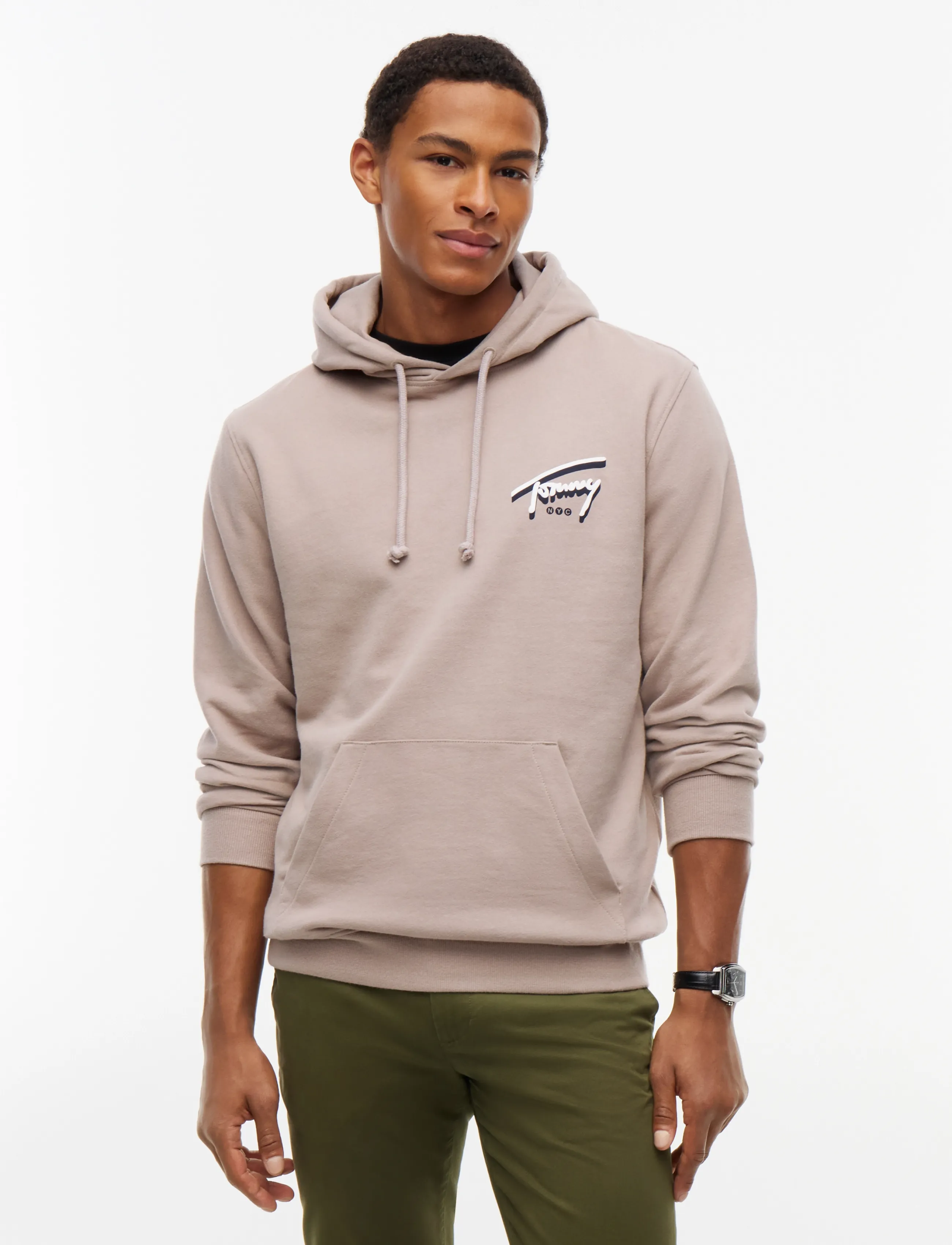 Tommy Jeans TJM REG NYC SIGNATURE HOODIE EXT - Kläder - LIMESTONE DUST / beige