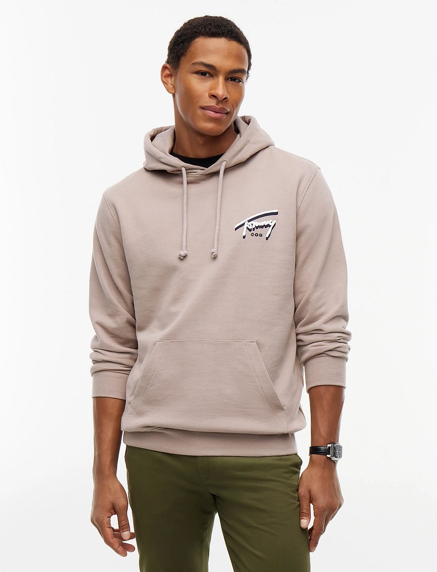 Tommy Jeans - TJM REG NYC SIGNATURE HOODIE EXT - hættetrøjer - limestone dust - 0