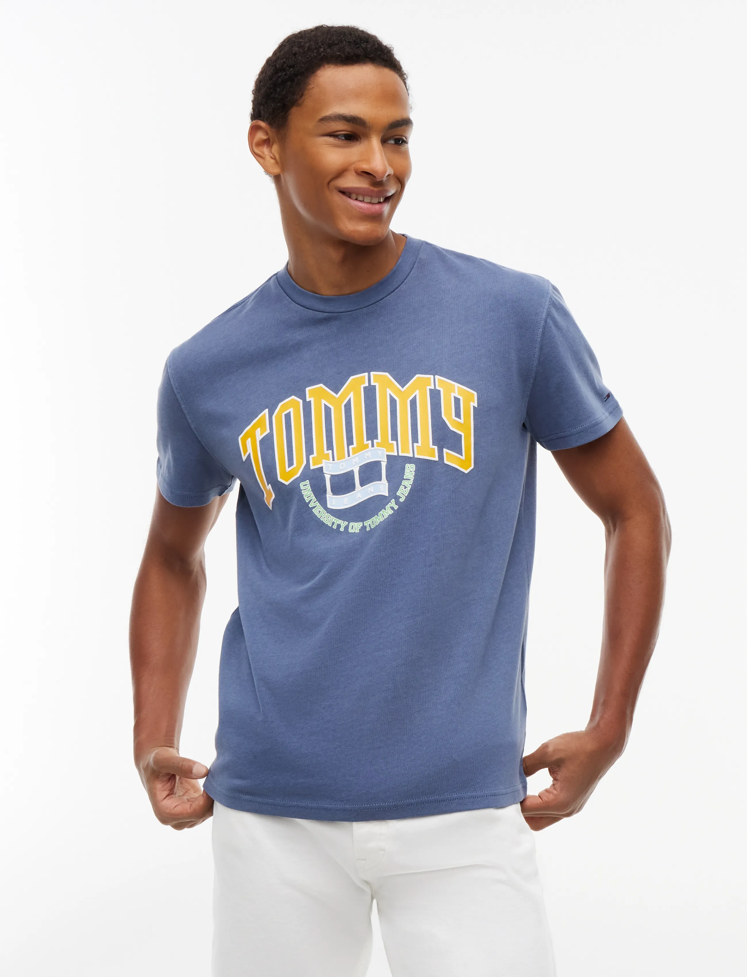Tommy Jeans TJM REG CREST ARCH TEE EXT - Clothing - DARK BLUE / blue