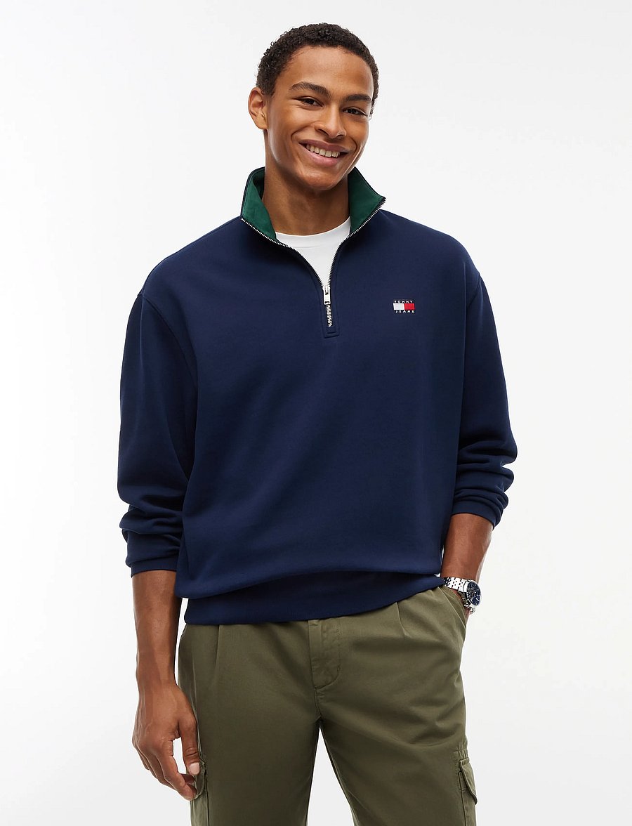 Tommy Jeans - TJM RLX BRANDED COLLAR QZ EXT - shop by style - dark blue - 0