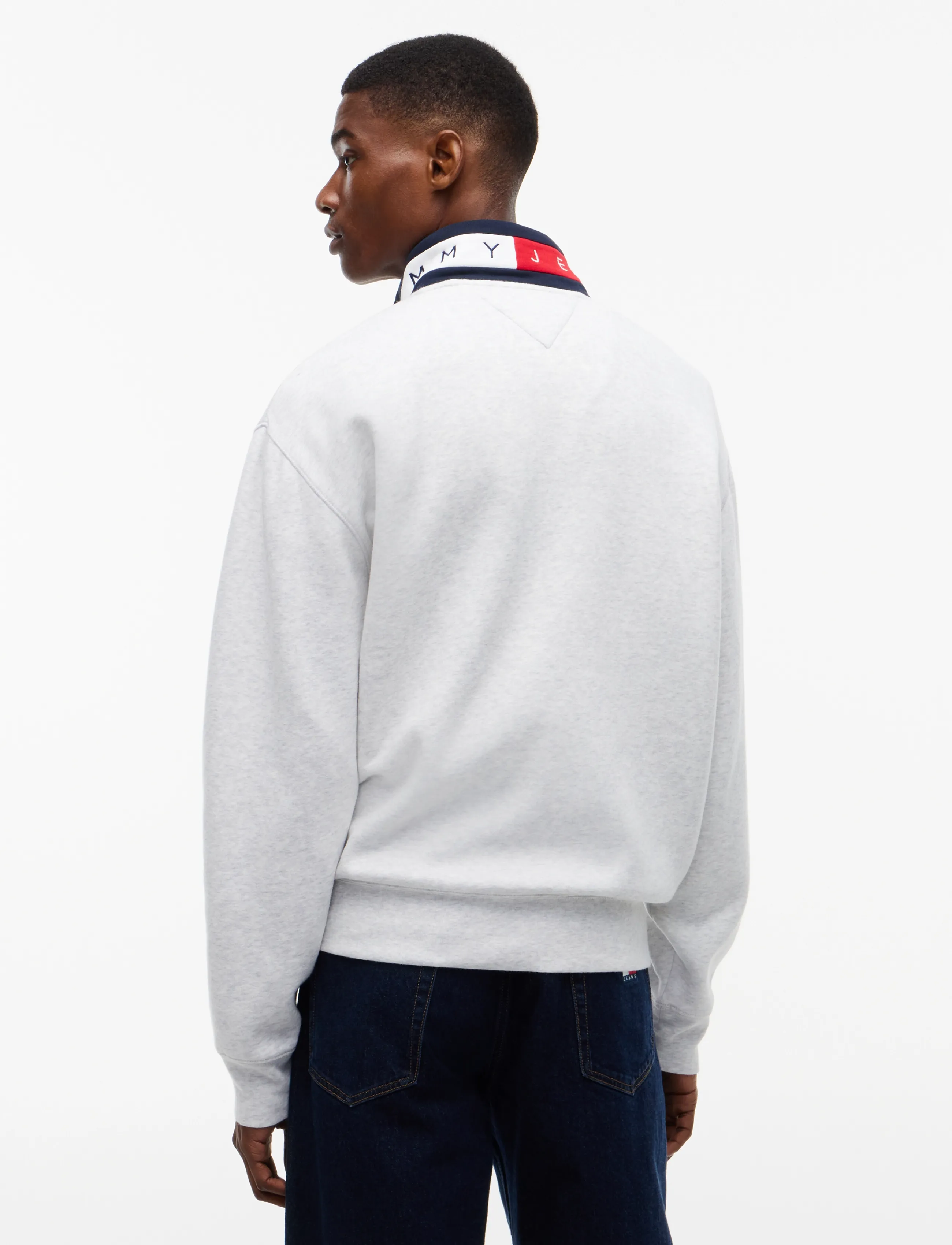 Tommy Jeans - TJM RLX BRANDED COLLAR QZ EXT - shoppa efter stil - ice grey heather - 2
