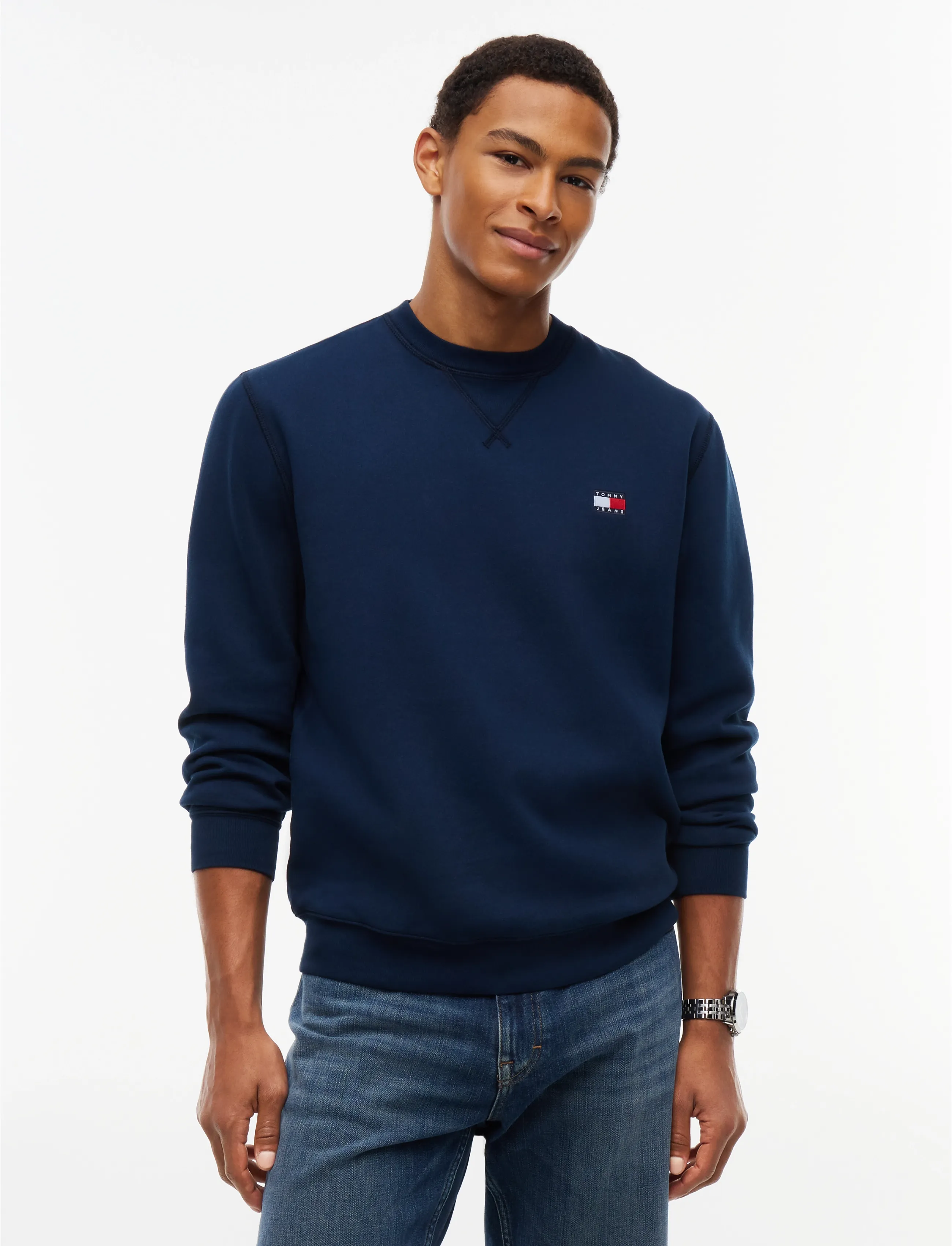 Tommy Jeans Badge Crew - Sweatshirts - DARK BLUE / navy