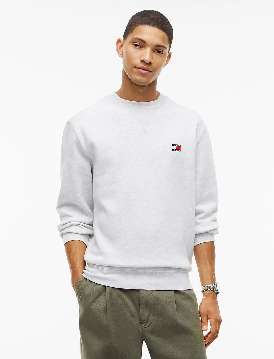 Tommy Jeans - Badge Crew - sweatshirts - ice grey heather - 0