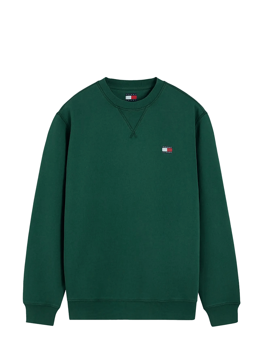 Tommy Jeans - TJM REG BADGE CREW EXT - dressipluusid - velvet green - 1