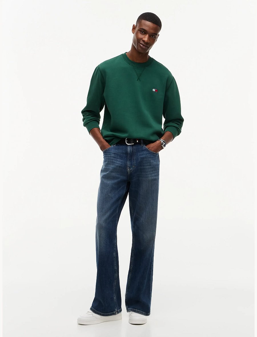 Tommy Jeans - TJM REG BADGE CREW EXT - dressipluusid - velvet green - 4