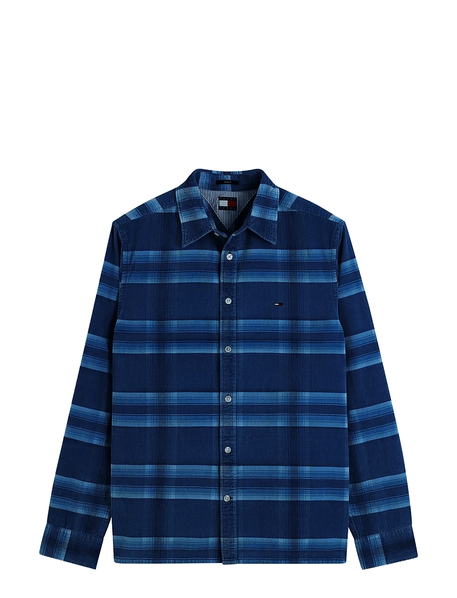 Tommy Jeans - TJM REG PATTERN CORDUROY SHIRT - karierte hemden - basic navy check - 1