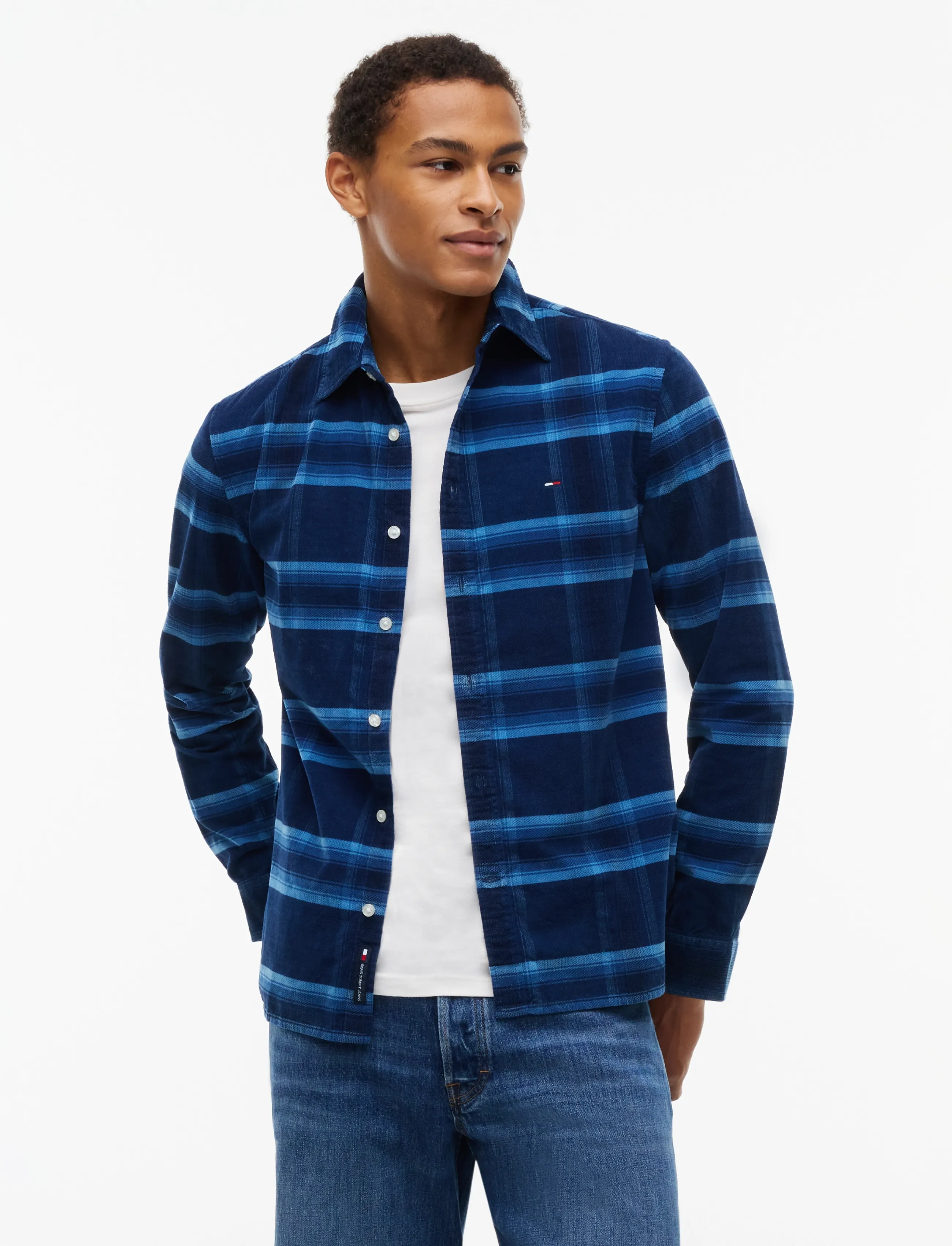 Tommy Jeans TJM REG PATTERN CORDUROY SHIRT - Hemden - BASIC NAVY CHECK / navy