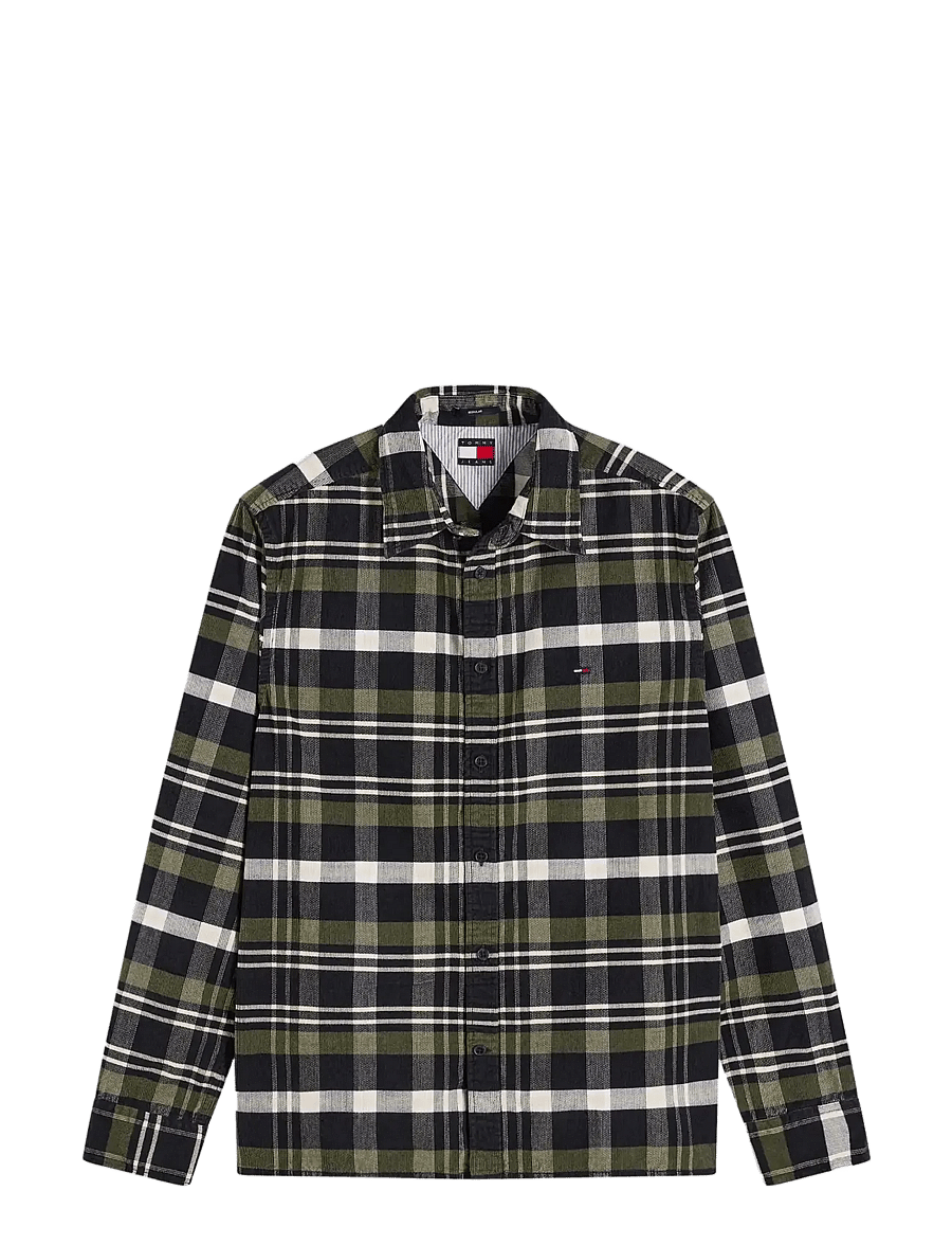 Tommy Jeans - TJM REG PATTERN CORDUROY SHIRT - rutiga skjortor - black check - 1