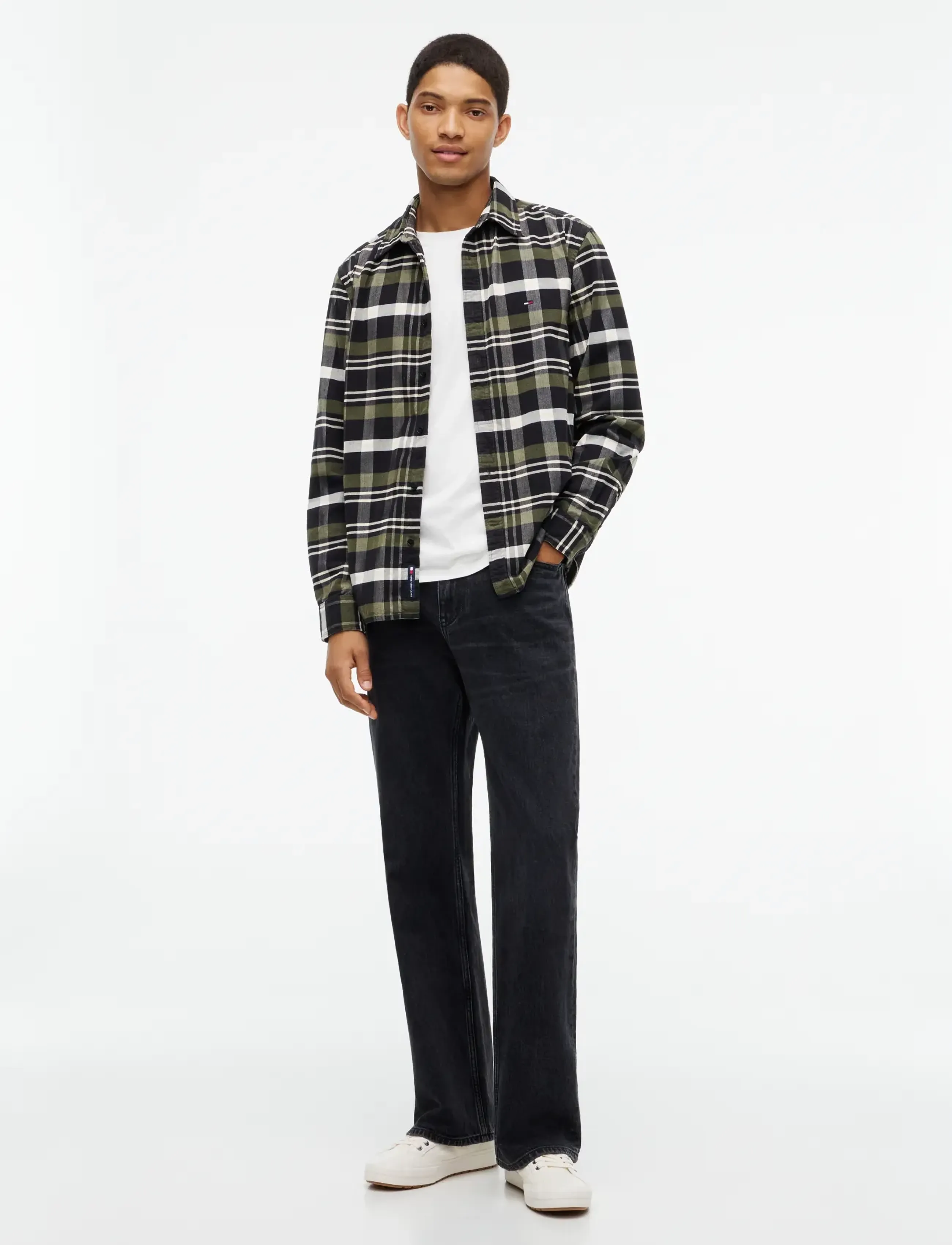 Tommy Jeans - TJM REG PATTERN CORDUROY SHIRT - rutiga skjortor - black   check - 4