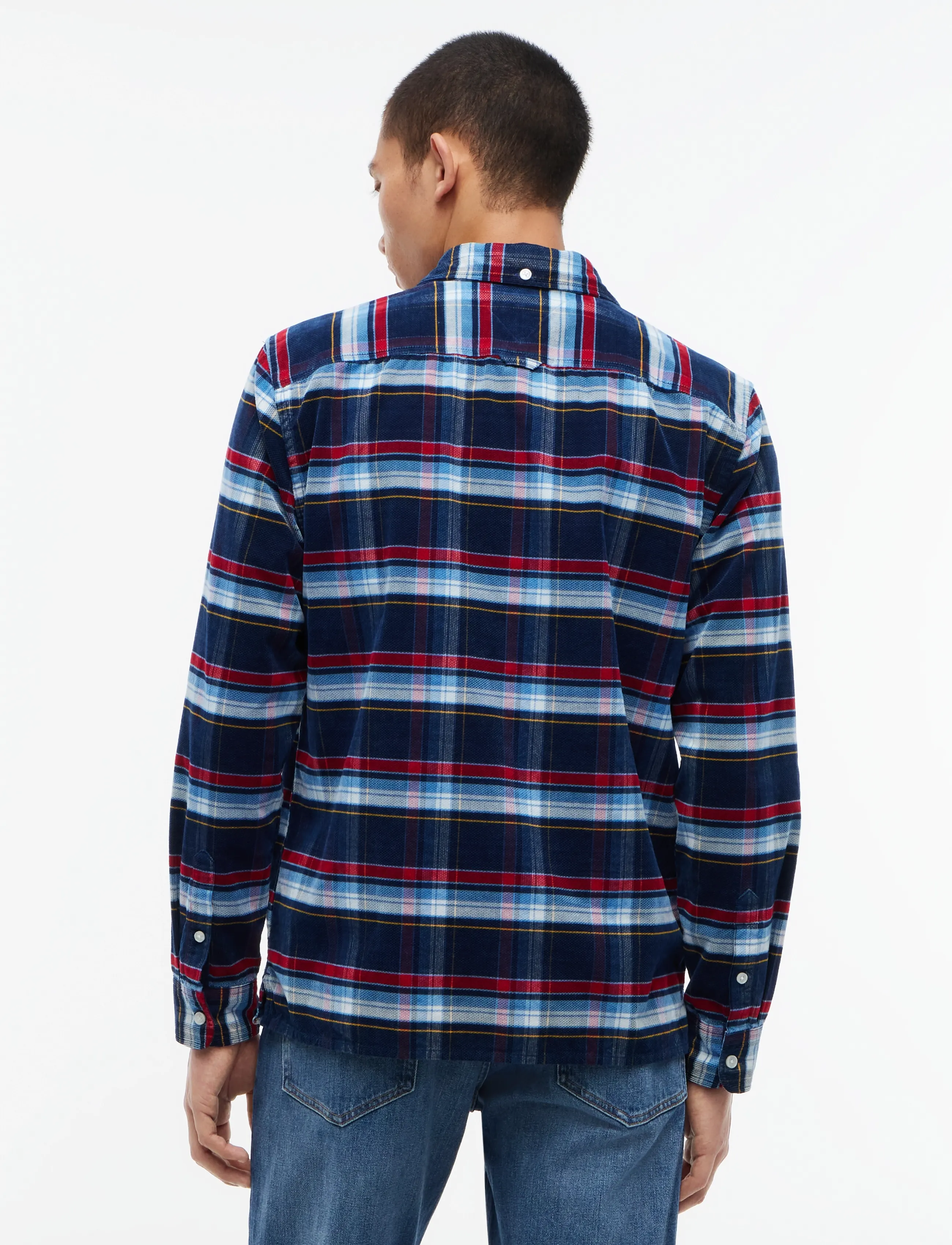 Tommy Jeans - TJM REG PATTERN CORDUROY SHIRT - checkered shirts - dark blue check - 2