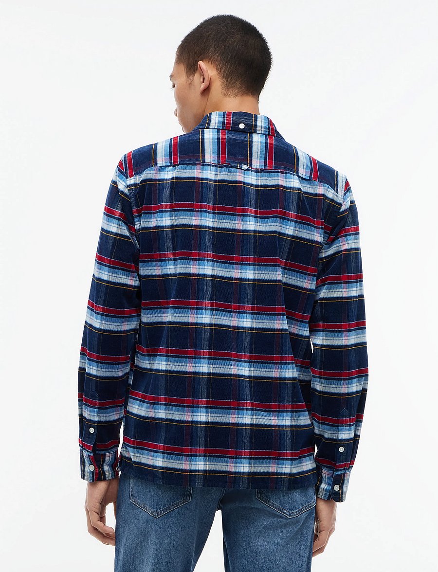 Tommy Jeans - TJM REG PATTERN CORDUROY SHIRT - checkered shirts - dark blue check - 2