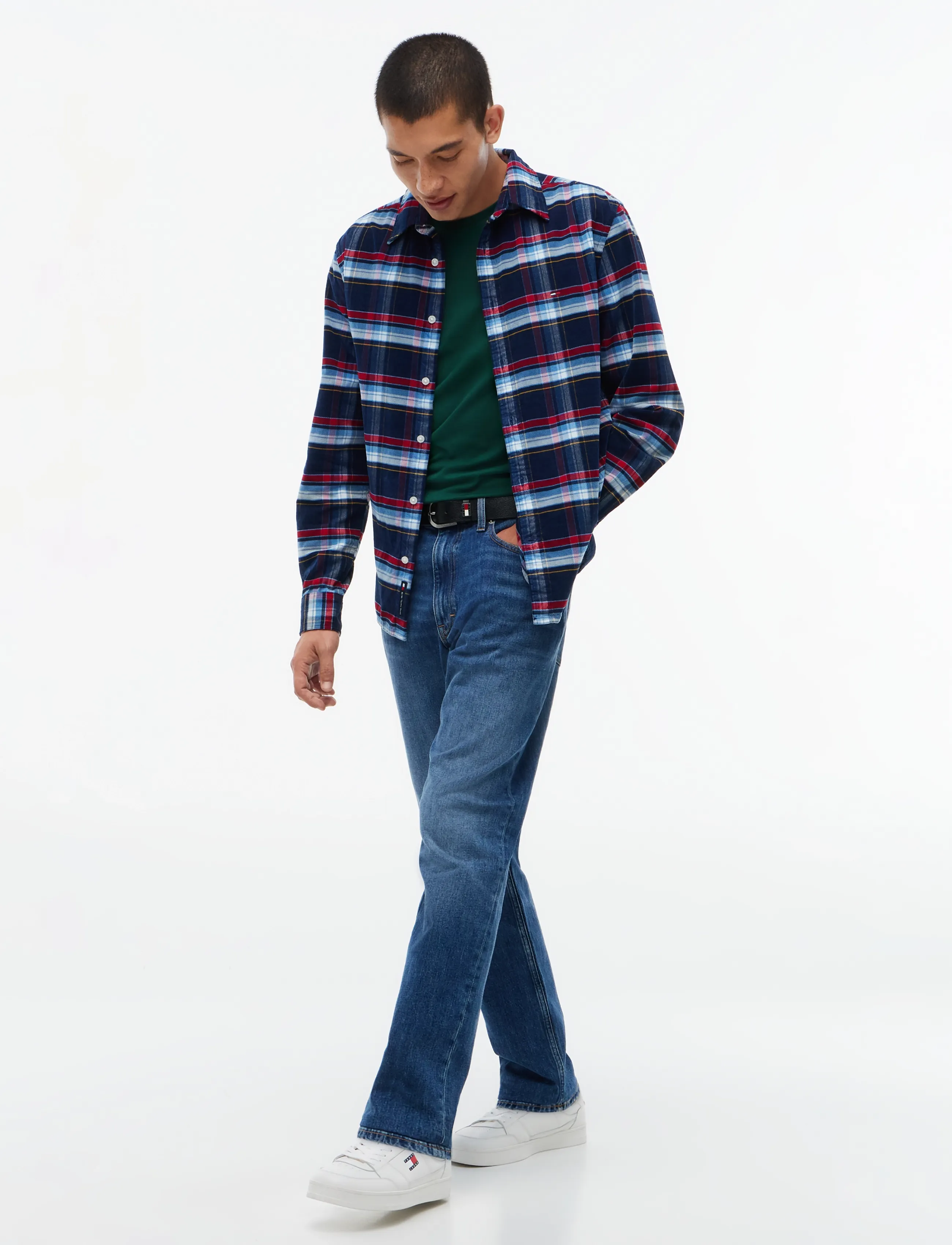 Tommy Jeans - TJM REG PATTERN CORDUROY SHIRT - checkered shirts - dark blue check - 4