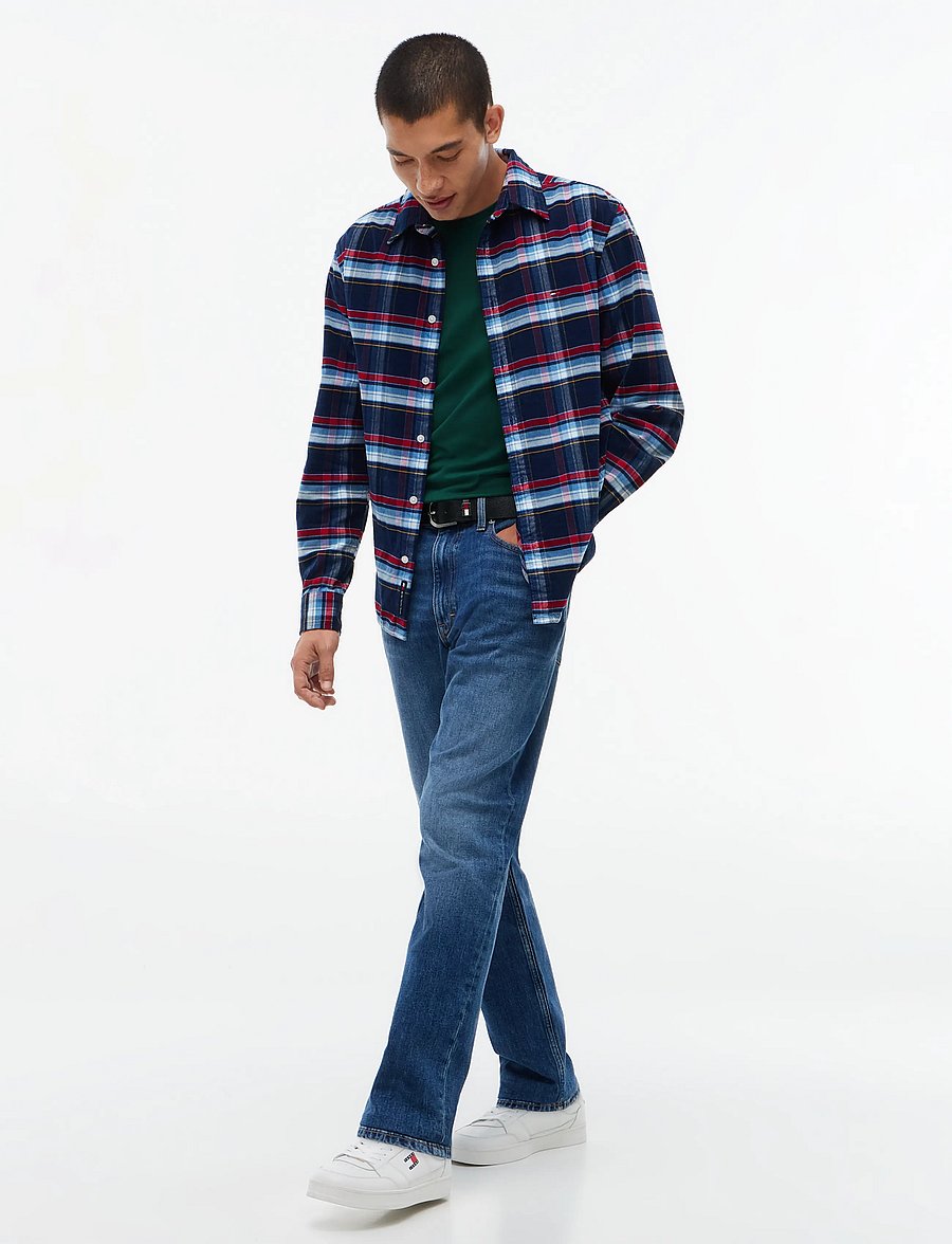Tommy Jeans - TJM REG PATTERN CORDUROY SHIRT - checkered shirts - dark blue check - 4