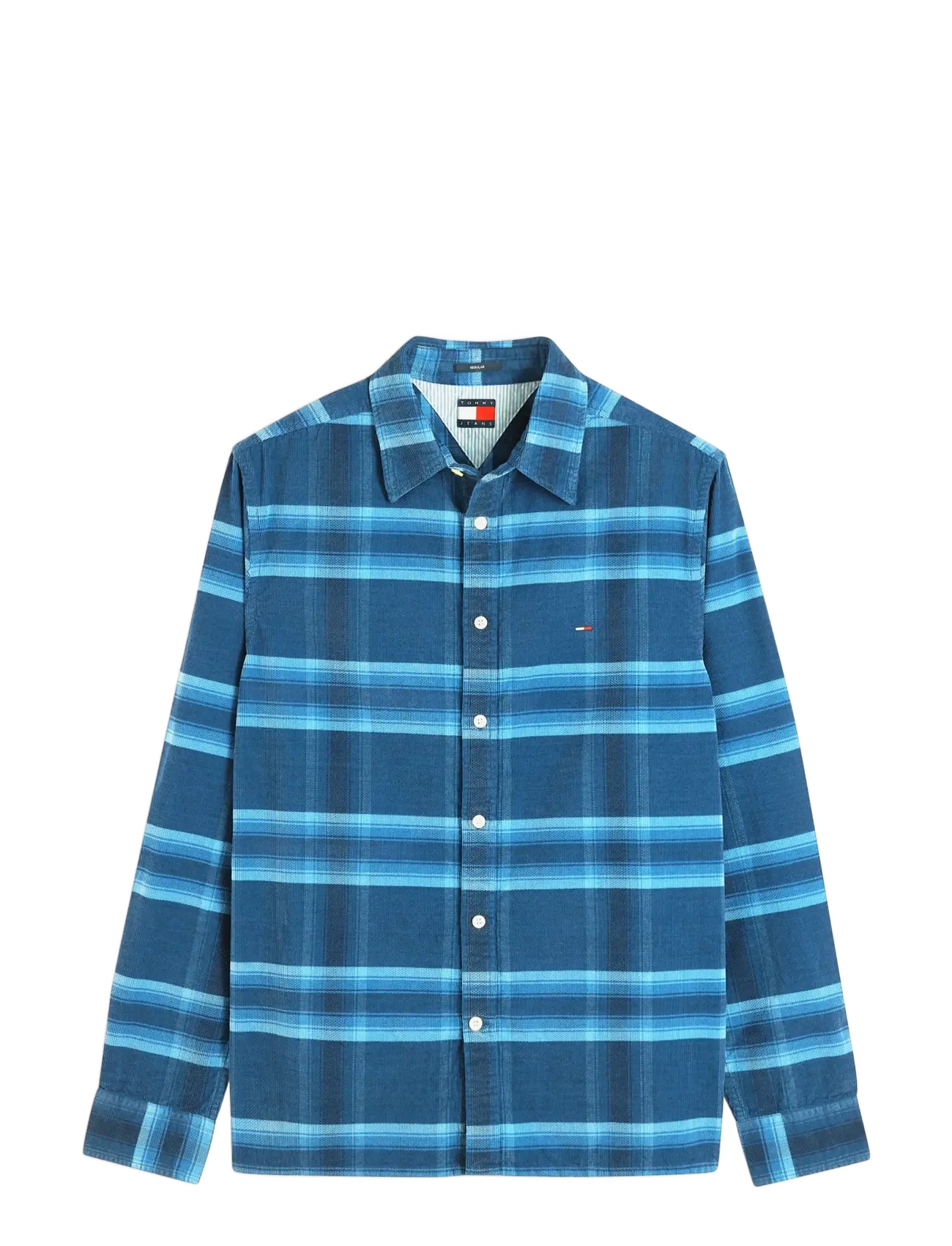 Tommy Jeans - TJM REG PATTERN CORDUROY SHIRT - ternede skjorter - westside blue check - 1