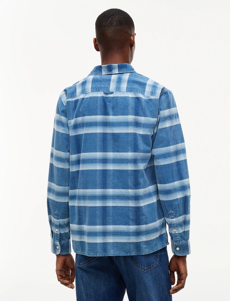 Tommy Jeans - TJM REG PATTERN CORDUROY SHIRT - ternede skjorter - westside blue check - 2