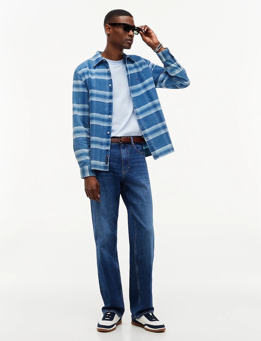 Tommy Jeans - TJM REG PATTERN CORDUROY SHIRT - ternede skjorter - westside blue check - 4