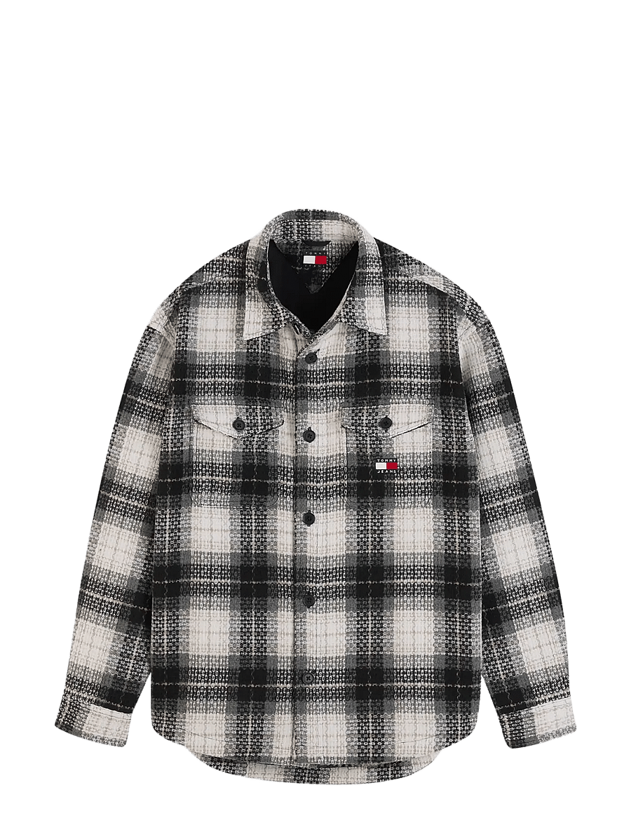 Tommy Jeans - TJM CHECK OVERSHIRT EXT - osta stiili järgi - black check - 1