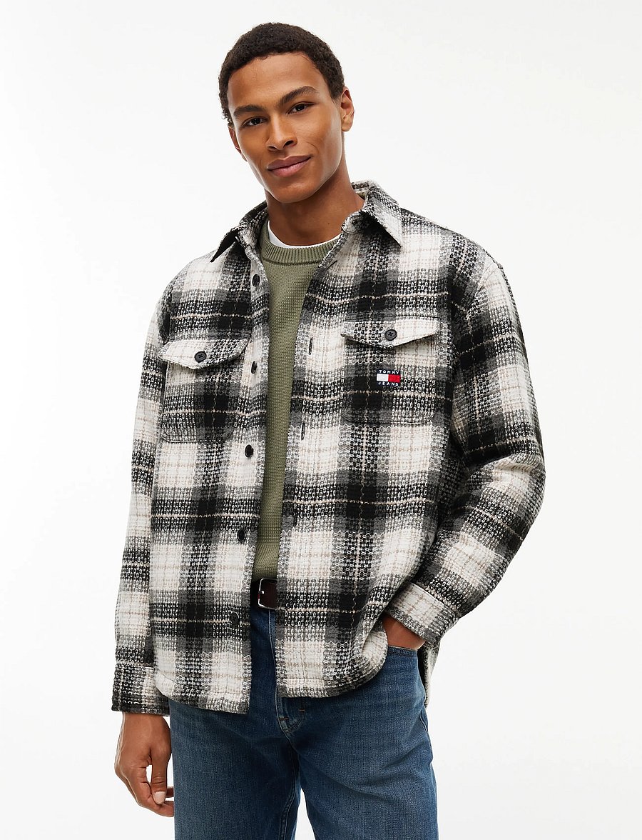 Tommy Jeans - TJM CHECK OVERSHIRT EXT - osta stiili järgi - black check - 0