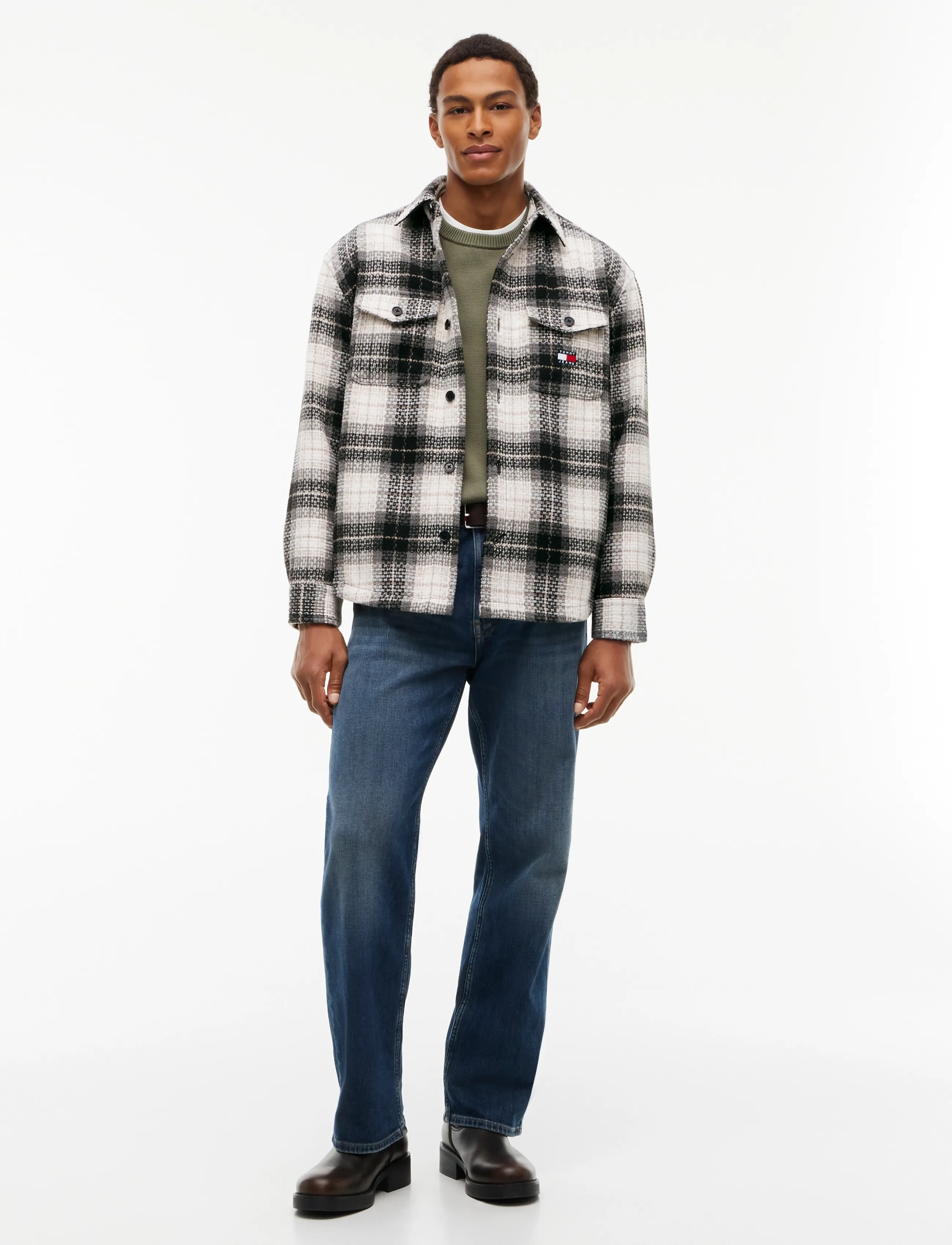 Tommy Jeans - TJM CHECK OVERSHIRT EXT - black check - 4