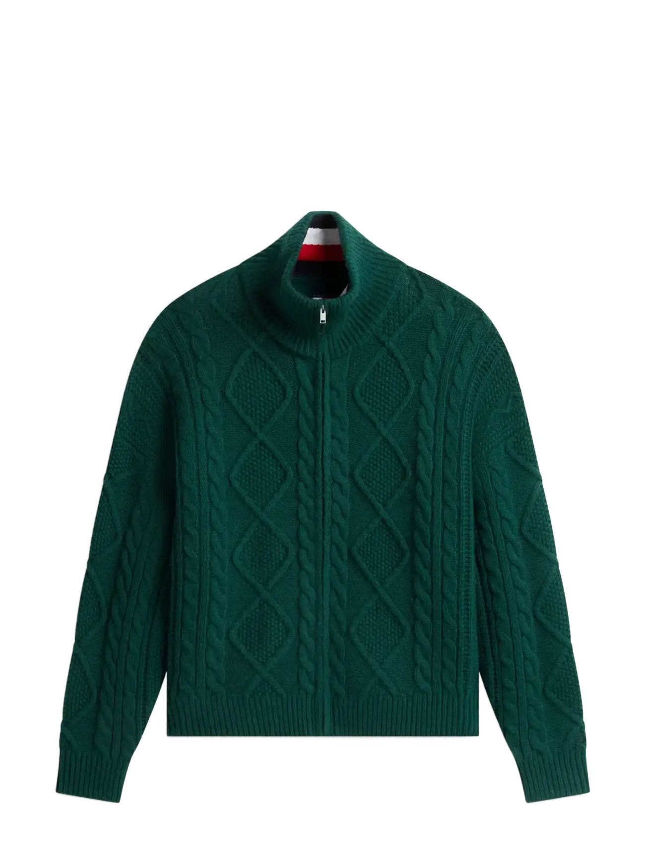Tommy Jeans - TJM RLX HEAVY CABLE FZ SWEATER - velvet green - 1