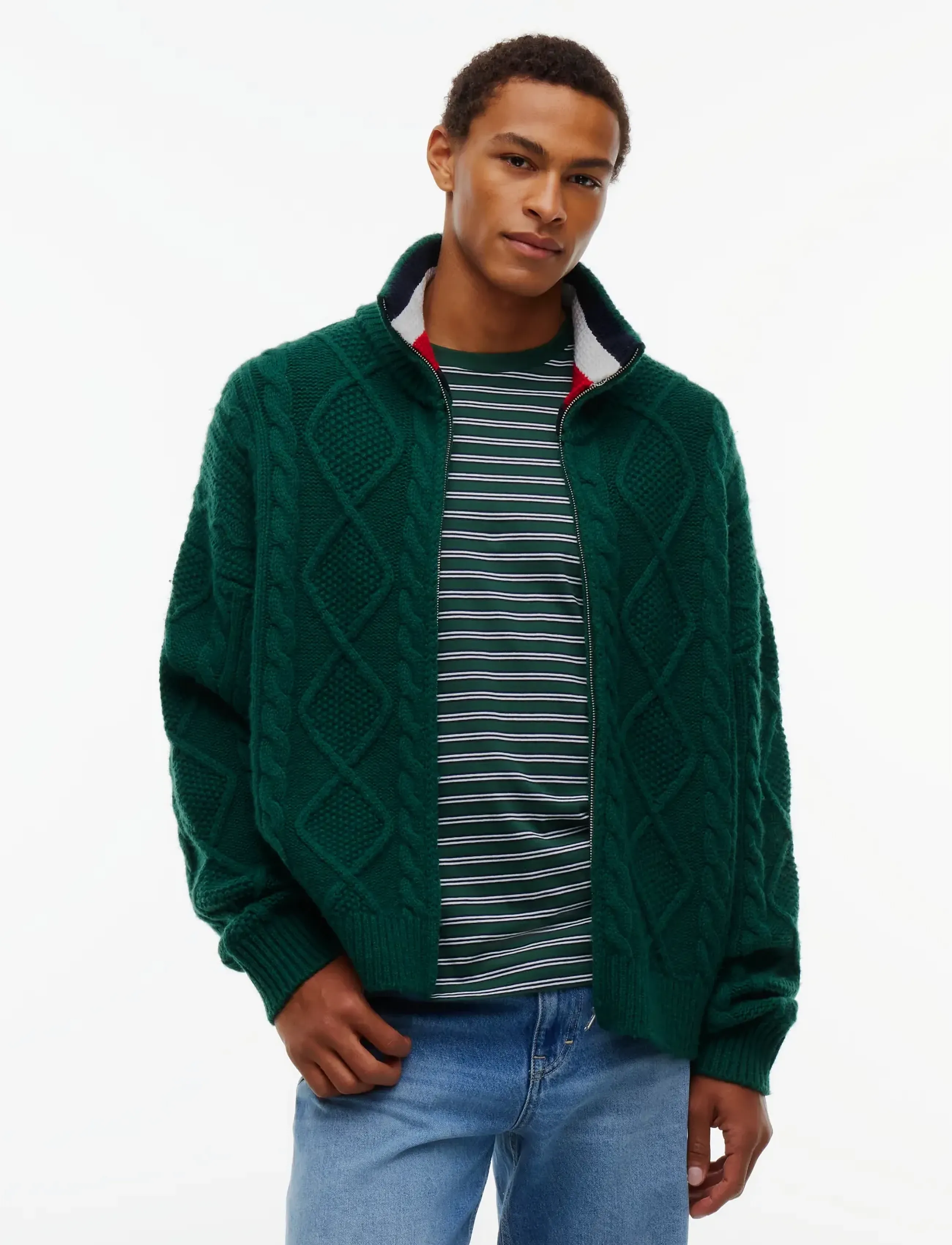 Tjm Rlx Heavy Cable Fz Sweater