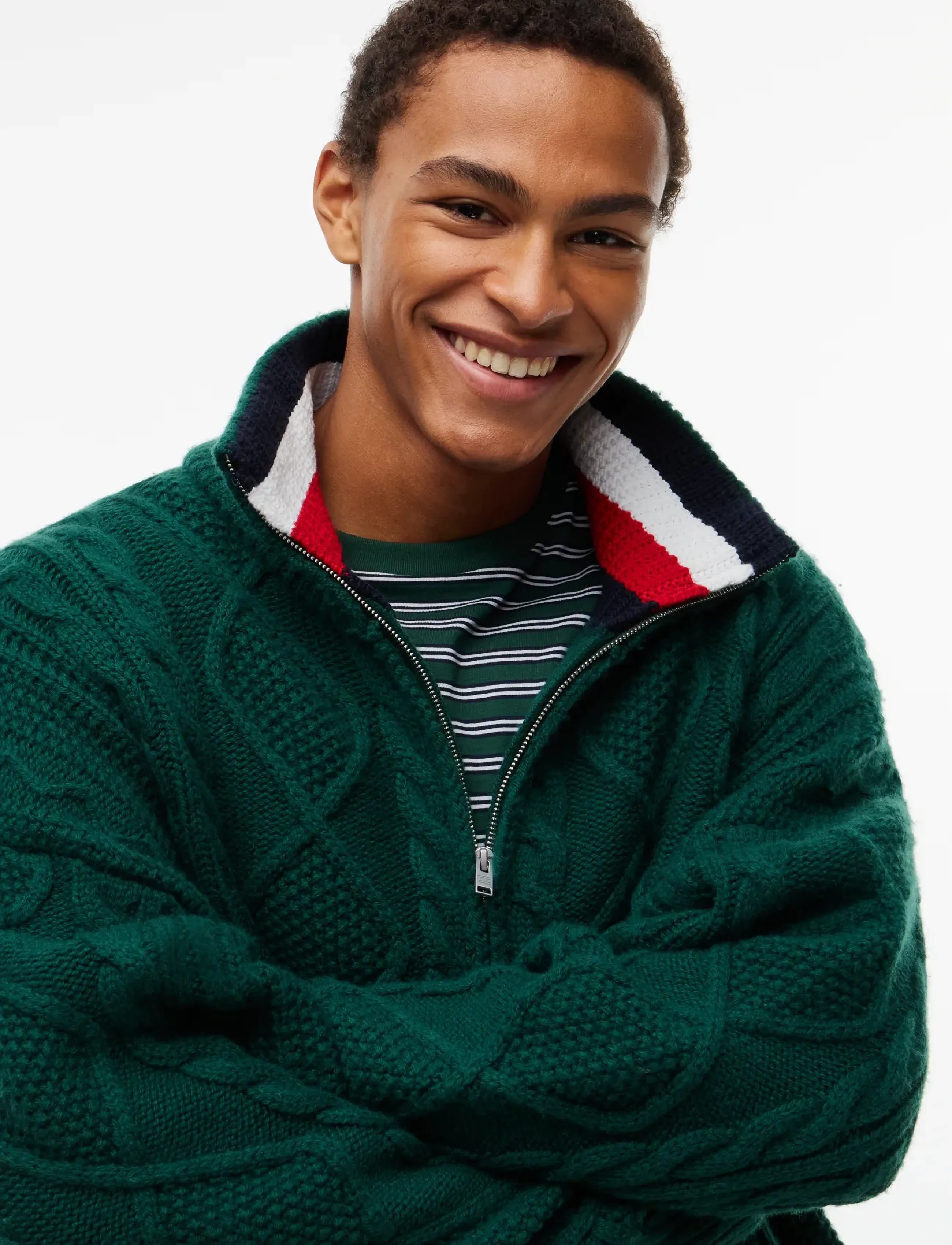 Tommy Jeans - TJM RLX HEAVY CABLE FZ SWEATER - velvet green - 3