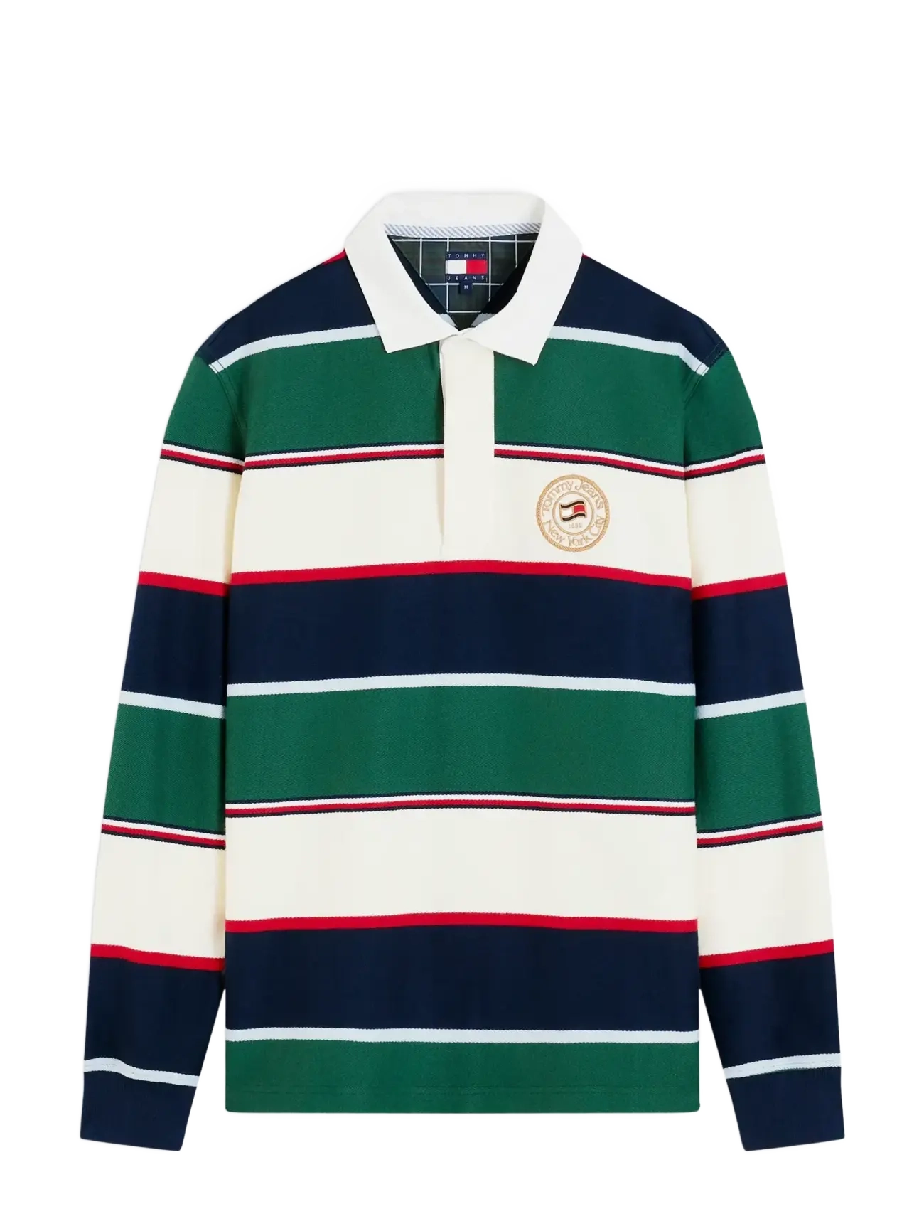 Tommy Jeans - TJM RLX VARSITY STRIPE RUGBY EXT - velvet green stripe - 1