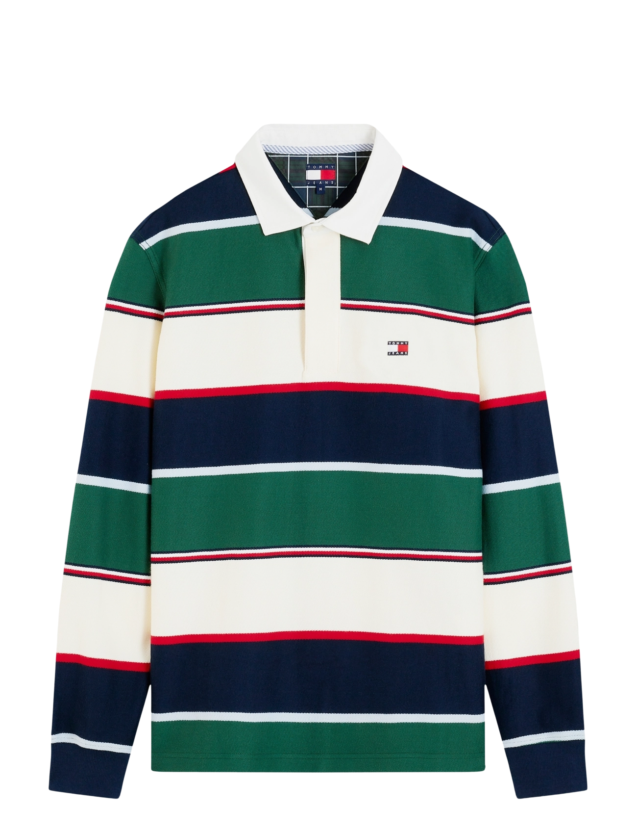 Tommy Jeans - TJM RLX VARSITY STRIPE RUGBY EXT - langärmelig - velvet green stripe - 1