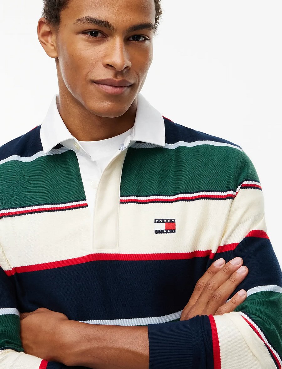 Tommy Jeans - TJM RLX VARSITY STRIPE RUGBY EXT - velvet green stripe - 3