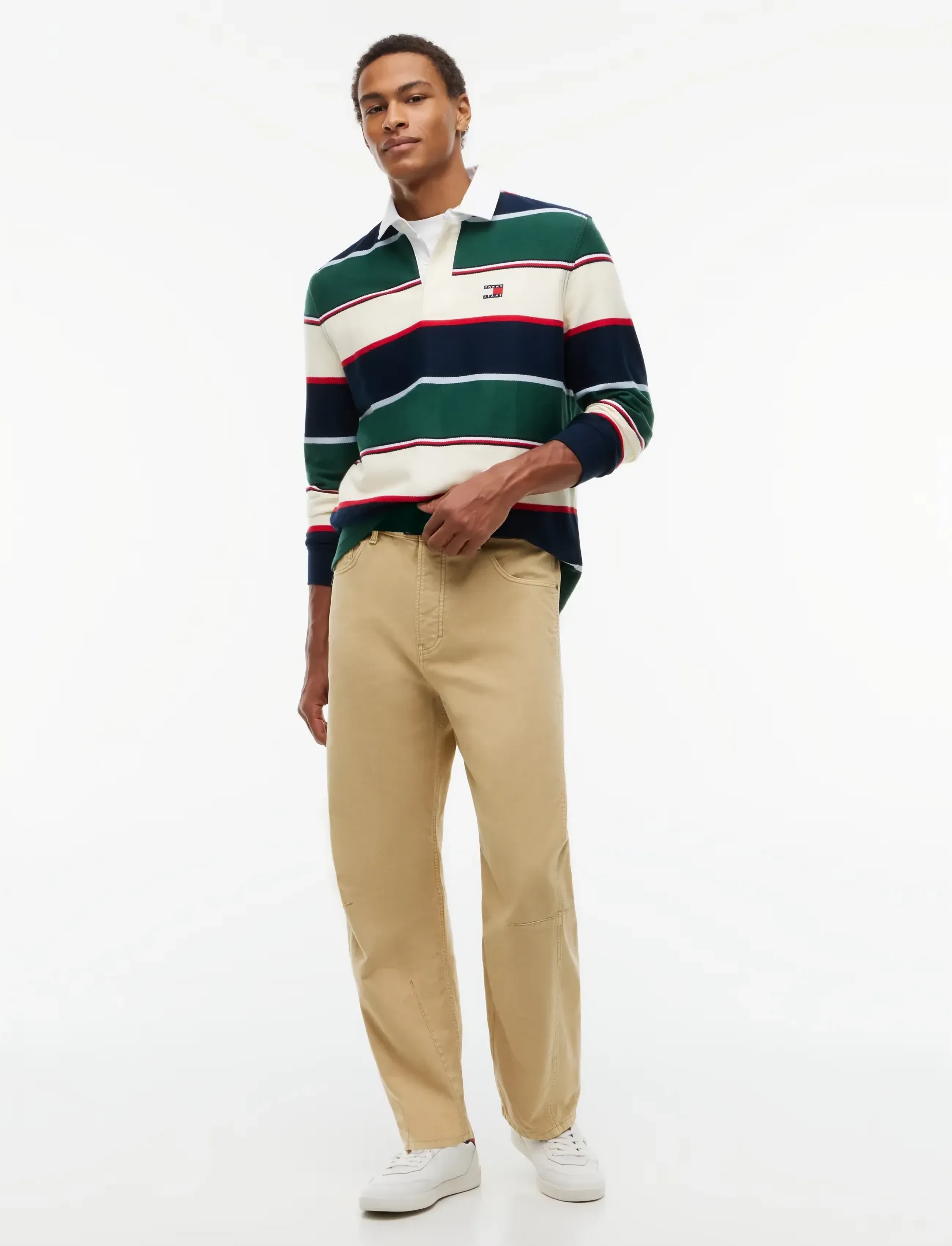 Tommy Jeans - TJM RLX VARSITY STRIPE RUGBY EXT - velvet green stripe - 4