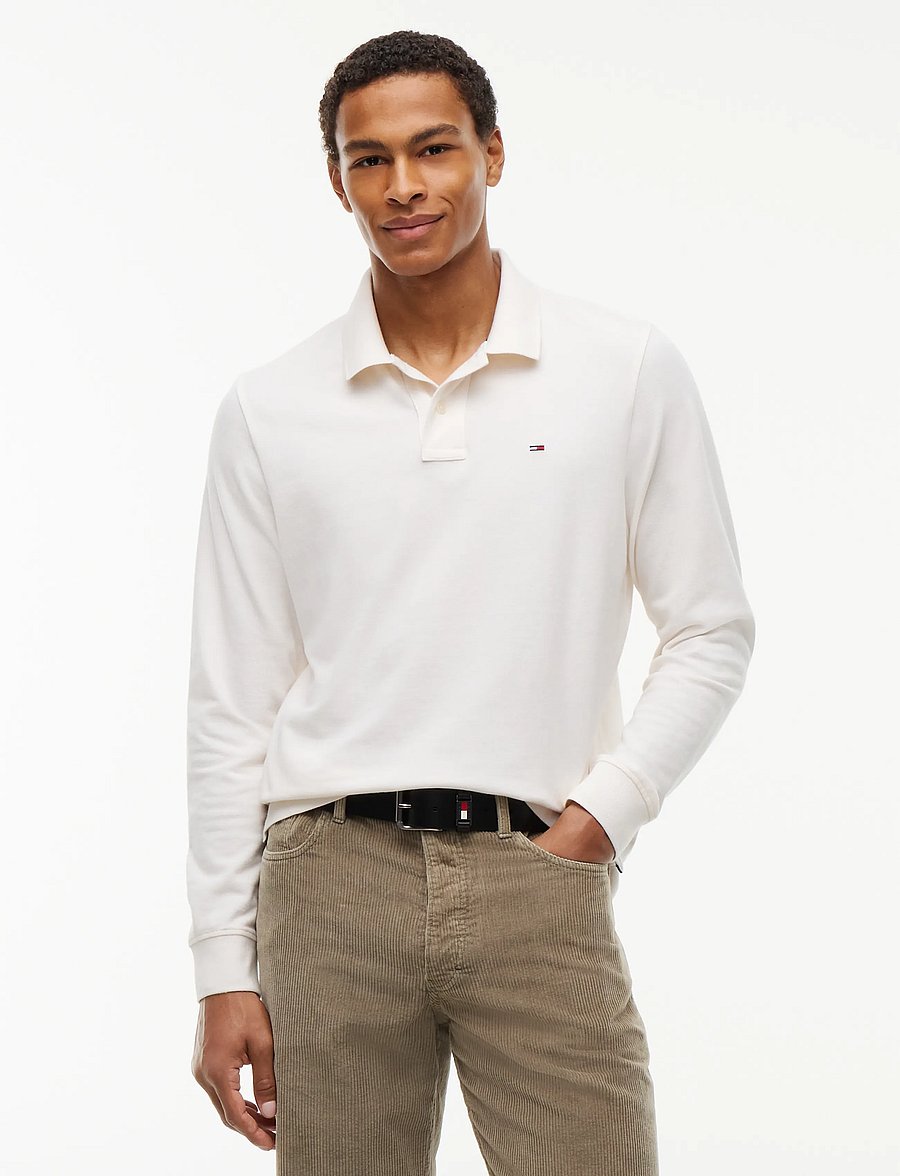 Tommy Jeans - TJM REG ESS POLO LS - langärmelig - off white - 0
