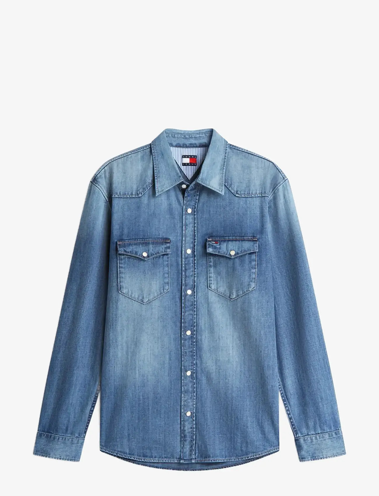 Tommy Jeans - REGULAR DENIM WESTERN SHIRT EXT - denimskjorter - denim medium - 1