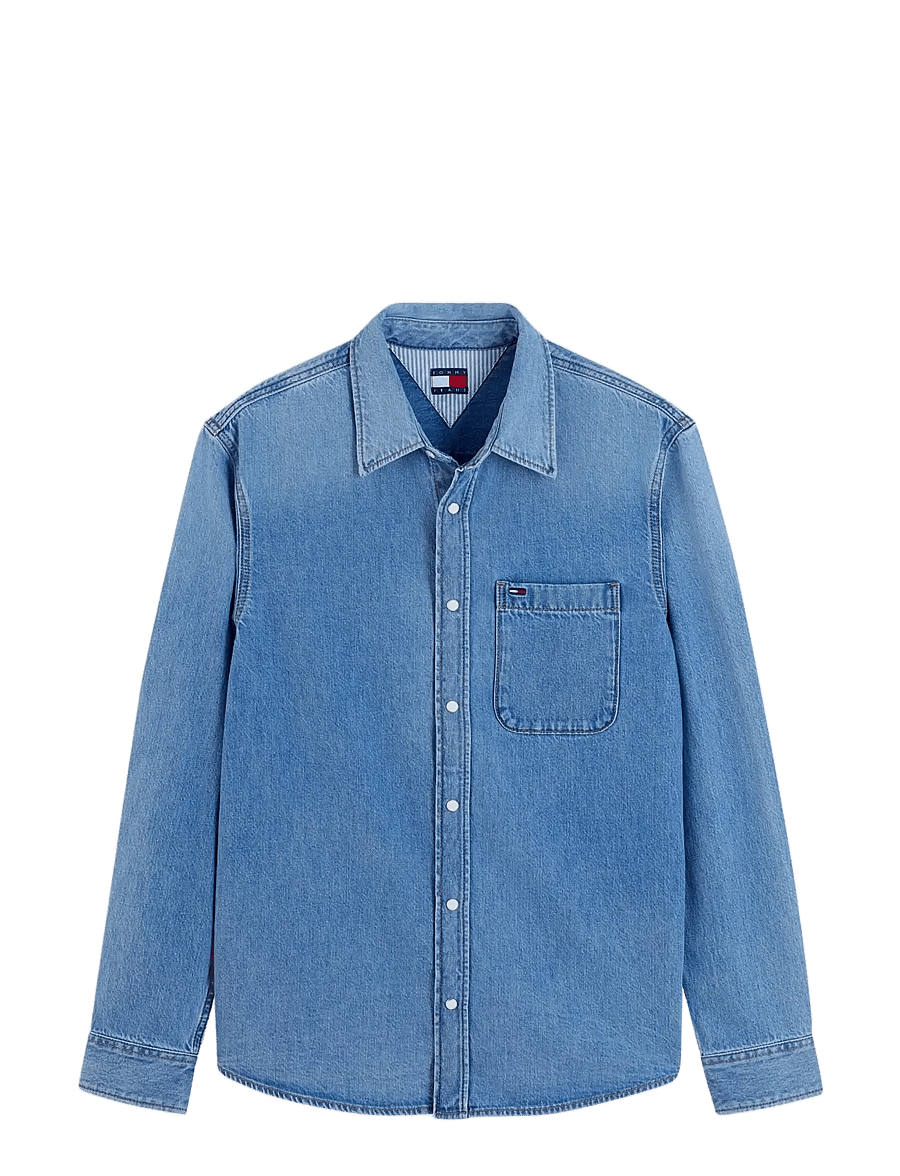 Tommy Jeans - REGULAR SHIRT EXT DJ8030 - teksasärgid - denim medium - 1
