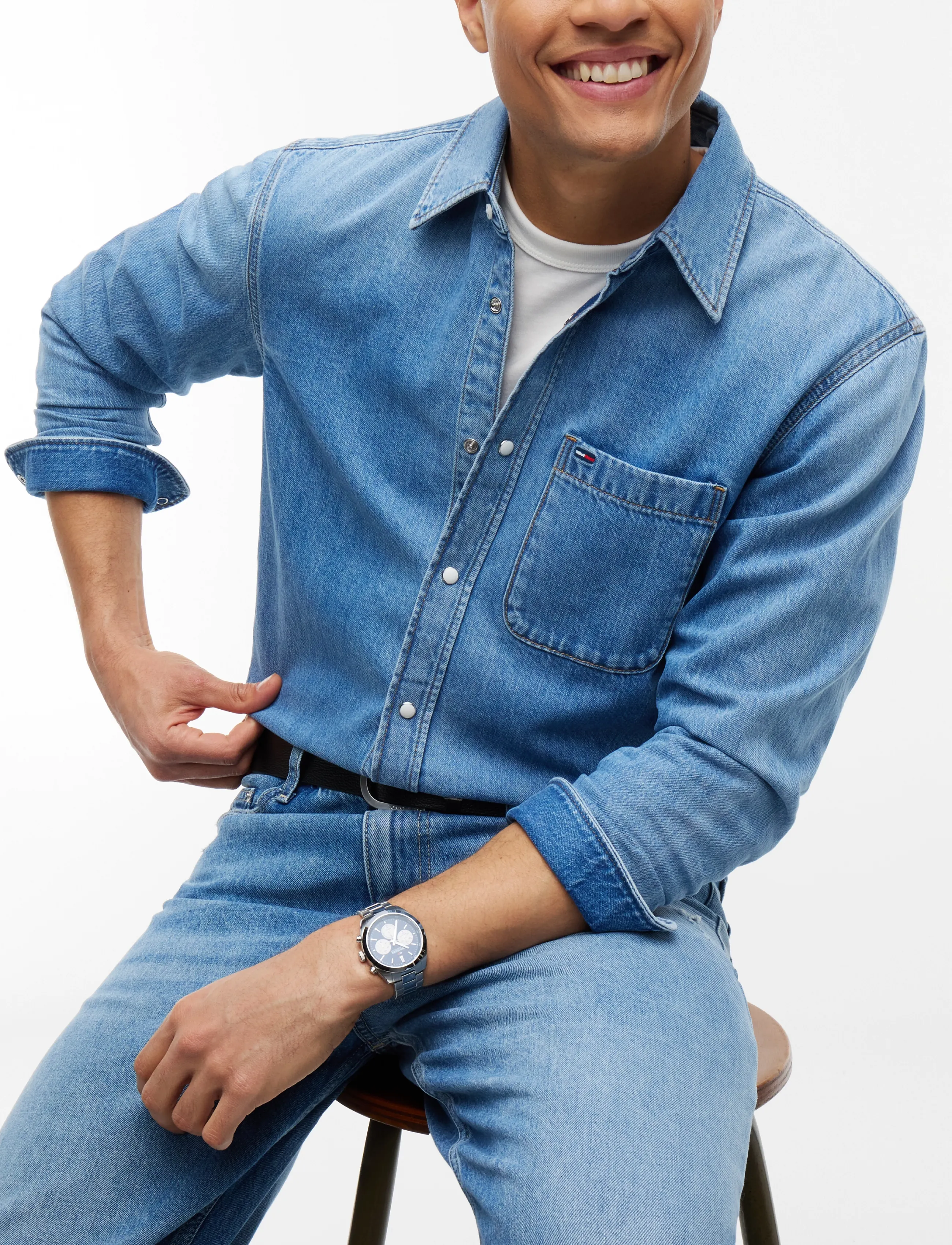 Tommy Jeans - REGULAR SHIRT EXT DJ8030 - denim medium - 3