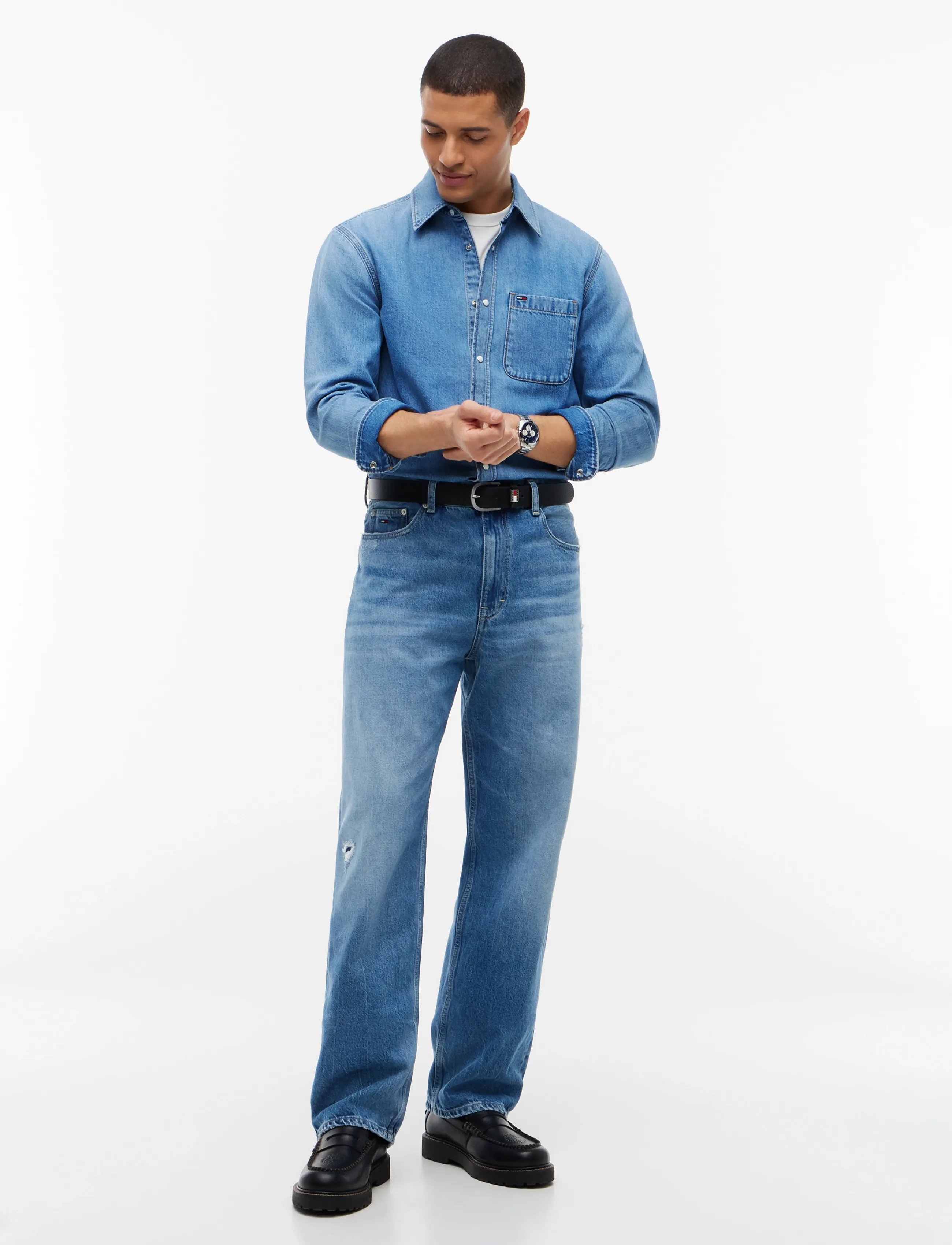Tommy Jeans - REGULAR SHIRT EXT DJ8030 - denim medium - 4