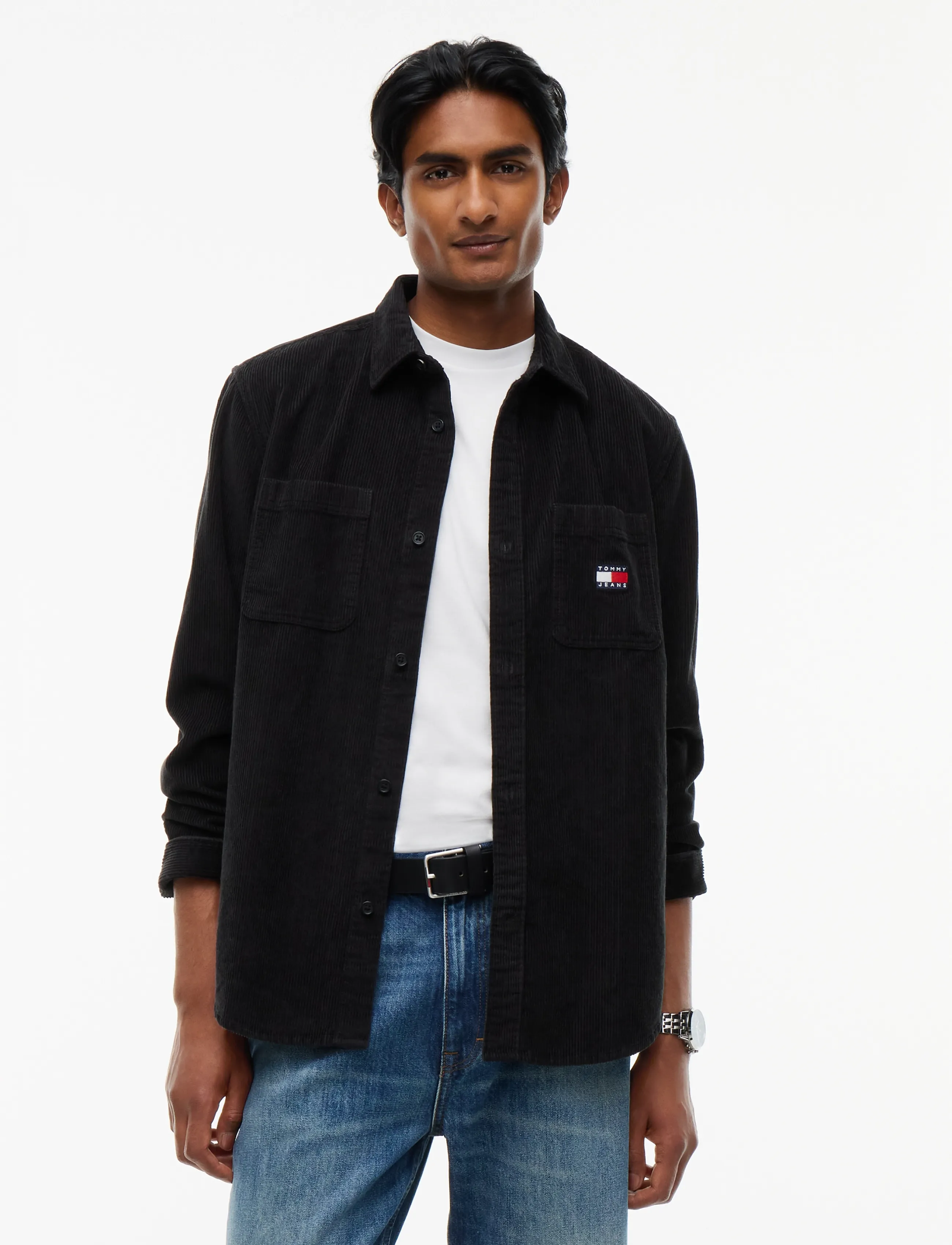 Tommy Jeans TJM RLX CORDUROY SHIRT EXT - Tommy Jeans - BLACK / black