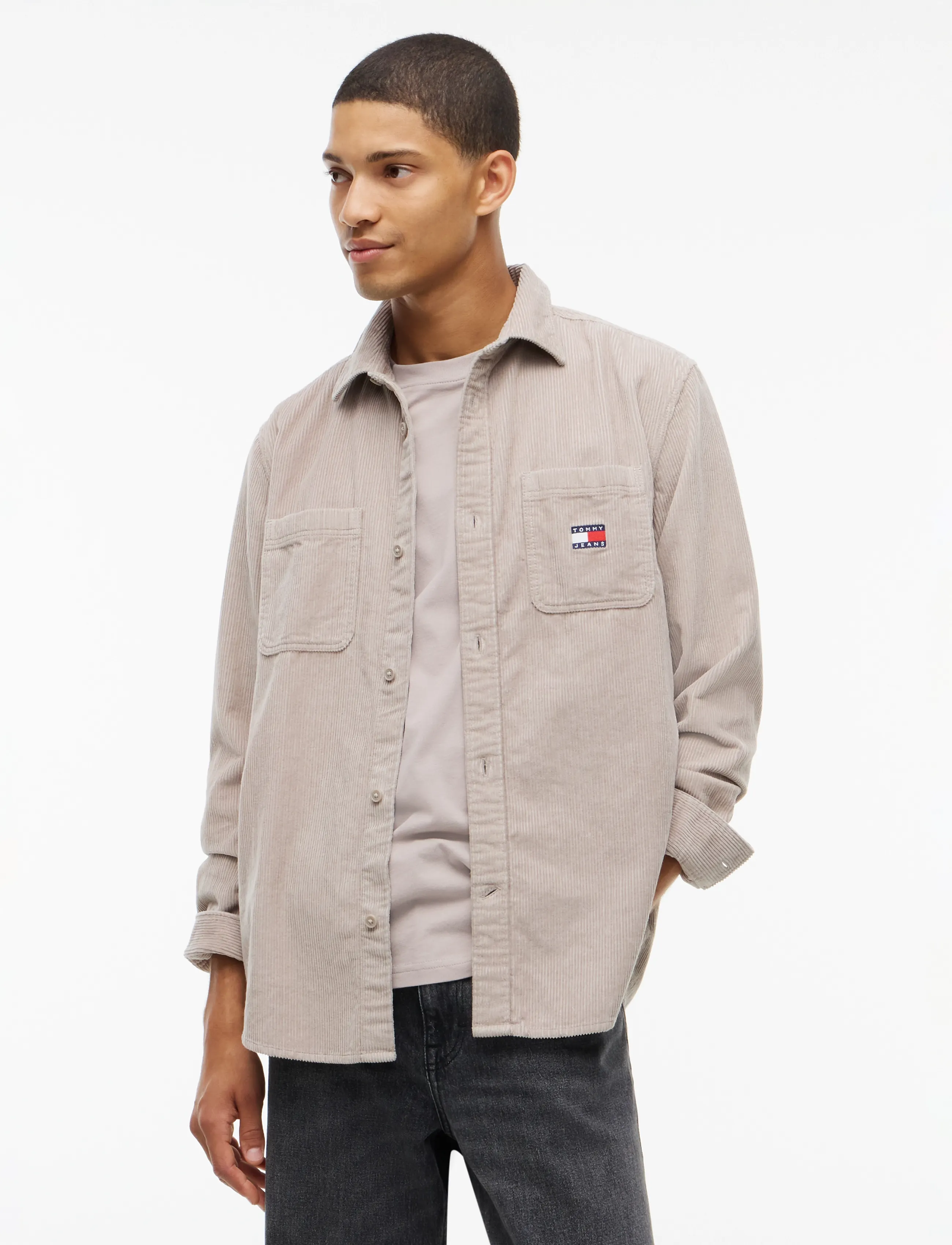 Tommy Jeans TJM RLX CORDUROY SHIRT EXT - Tommy Jeans - LIMESTONE DUST / beige