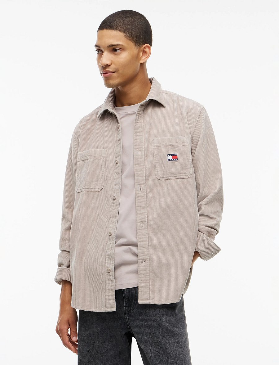 Tommy Jeans - TJM RLX CORDUROY SHIRT EXT - cordhemden - limestone dust - 0