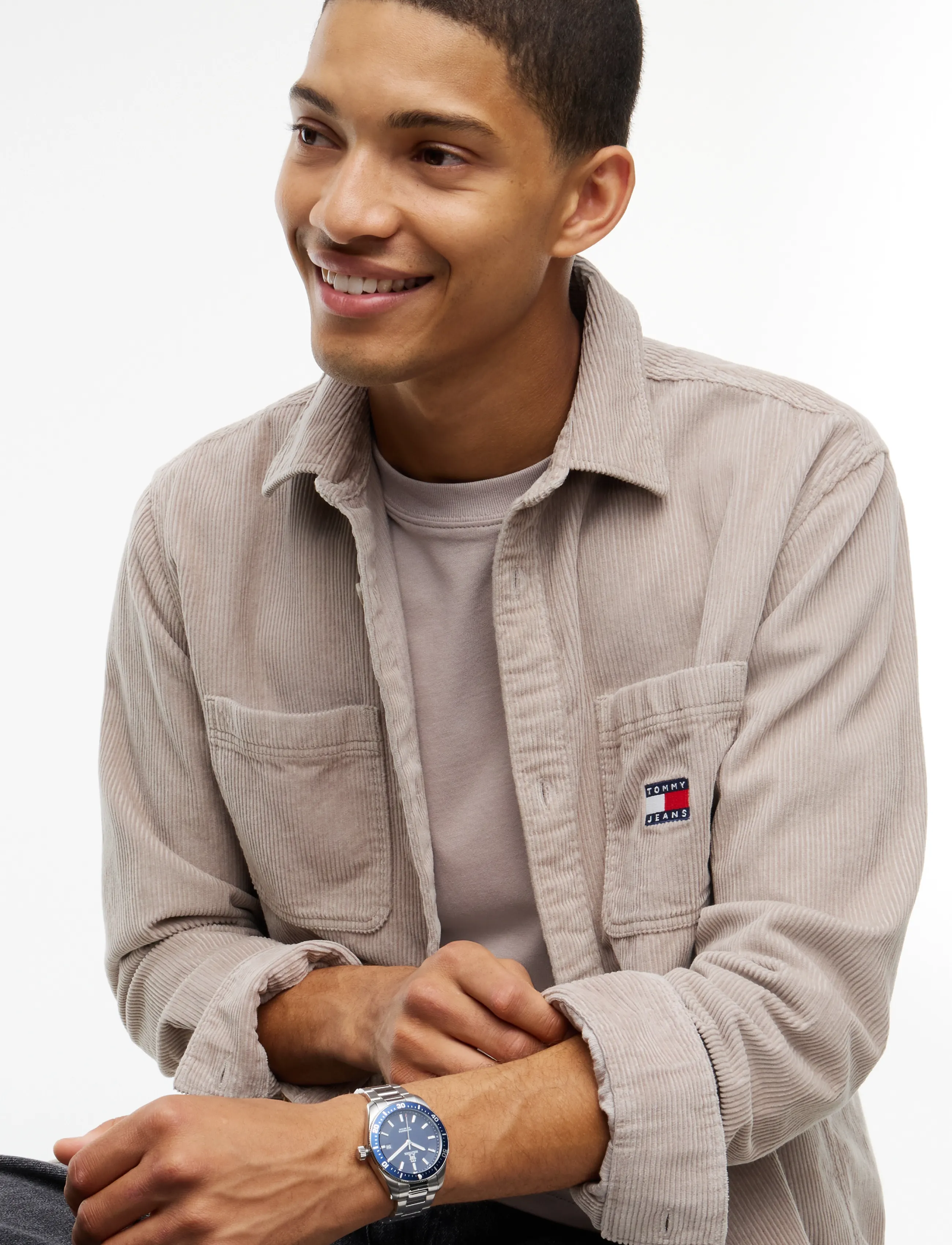 Tommy Jeans - TJM RLX CORDUROY SHIRT EXT - cordhemden - limestone dust - 3
