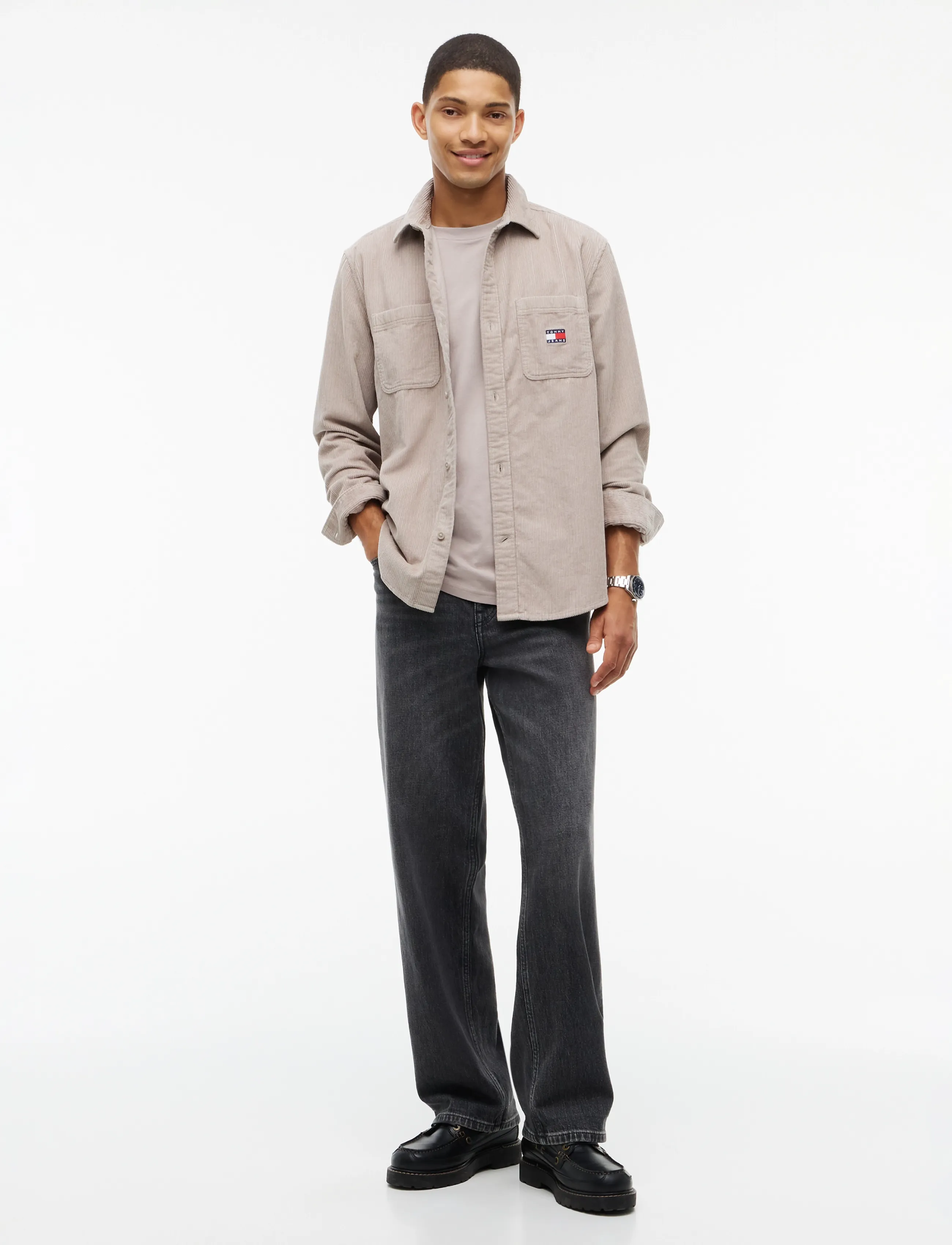 Tommy Jeans - TJM RLX CORDUROY SHIRT EXT - cordhemden - limestone dust - 4