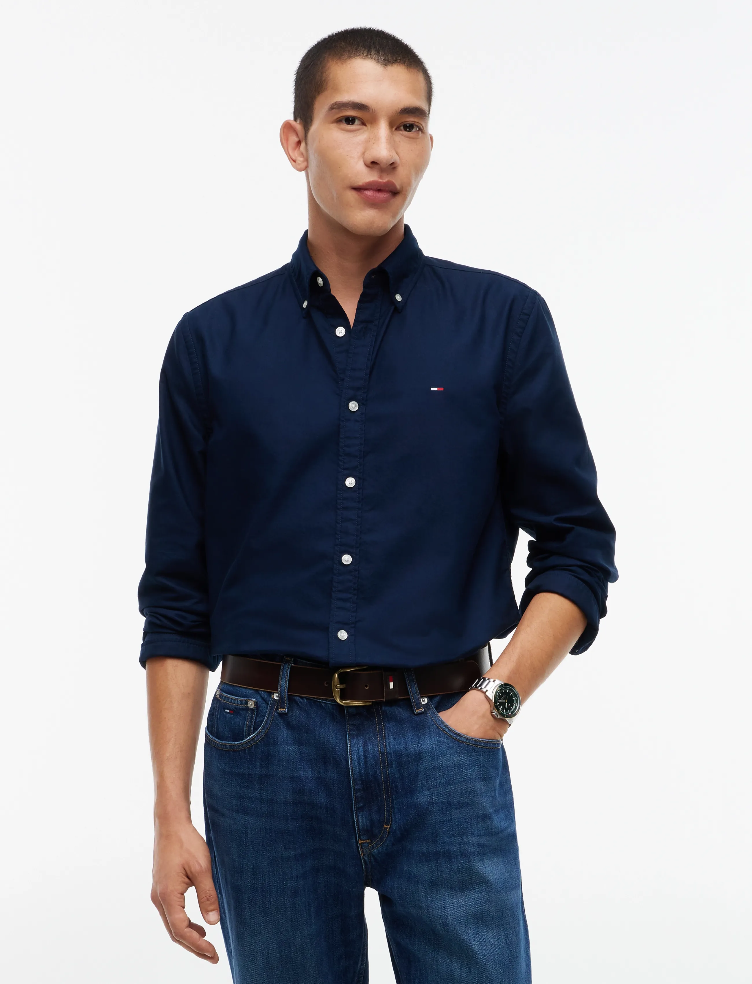 Tommy Jeans TJM REG OXFORD SHIRT EXT - Tommy Jeans - DARK BLUE / navy