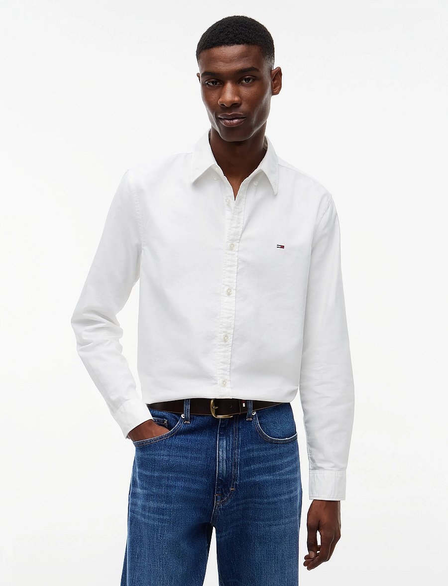 Tommy Jeans - TJM REG OXFORD SHIRT EXT - oxford skjorter - ecru - 0