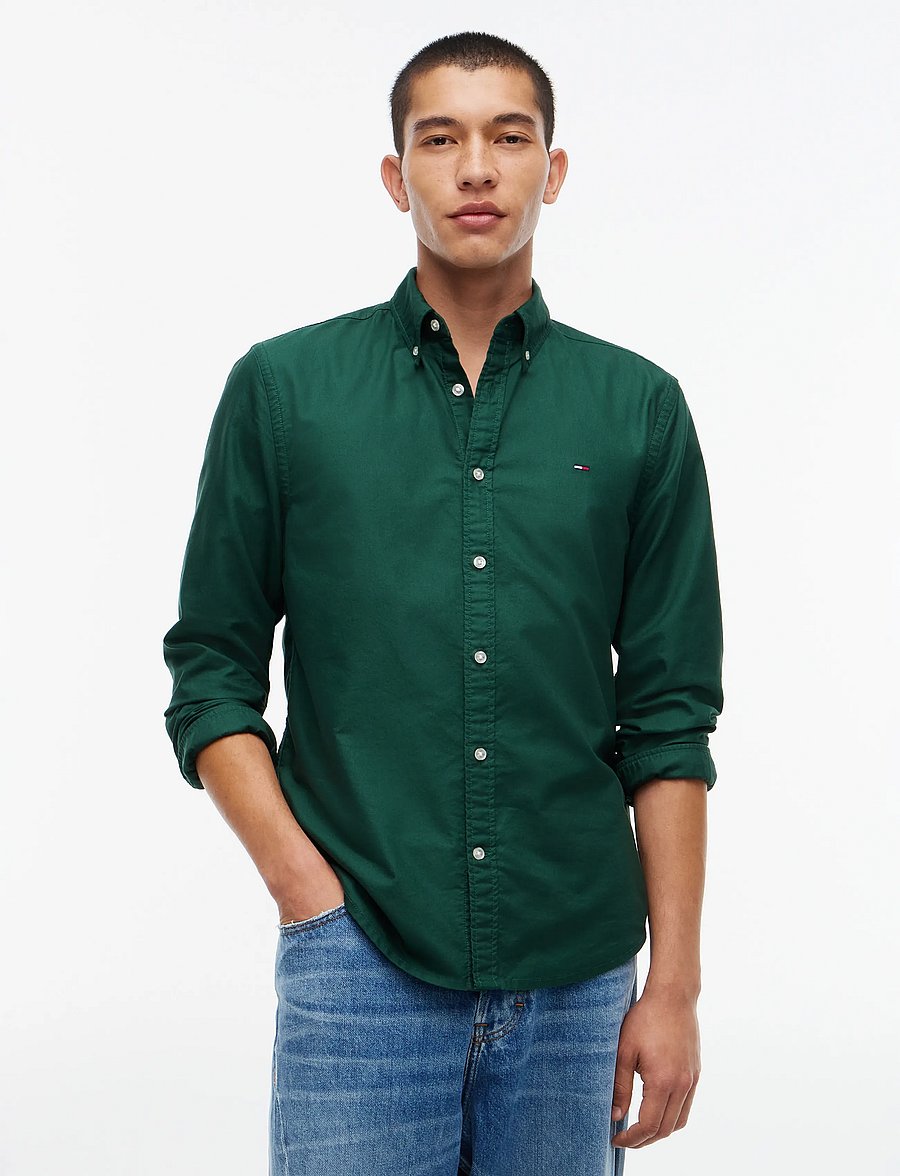 Tommy Jeans - TJM REG OXFORD SHIRT EXT - oxfordi särgid - velvet green - 0