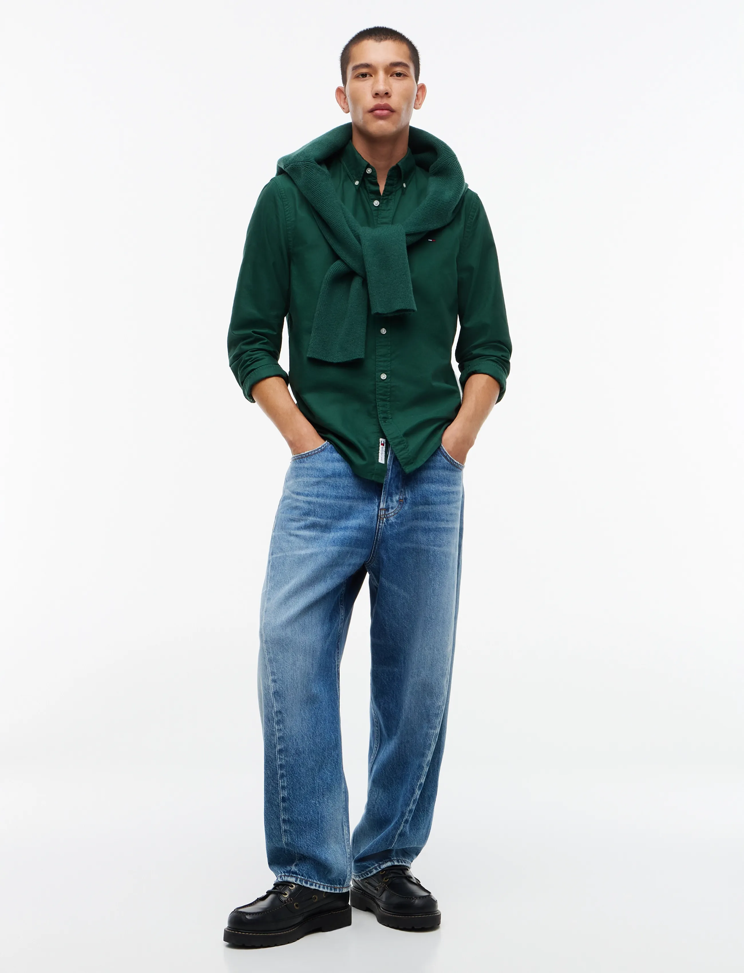 Tommy Jeans - TJM REG OXFORD SHIRT EXT - oxfordi särgid - velvet green - 4
