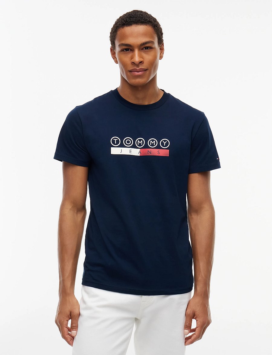 Tommy Jeans - TJM SLIM DNA PLAY TEE EXT - kortærmede t-shirts - dark blue - 0
